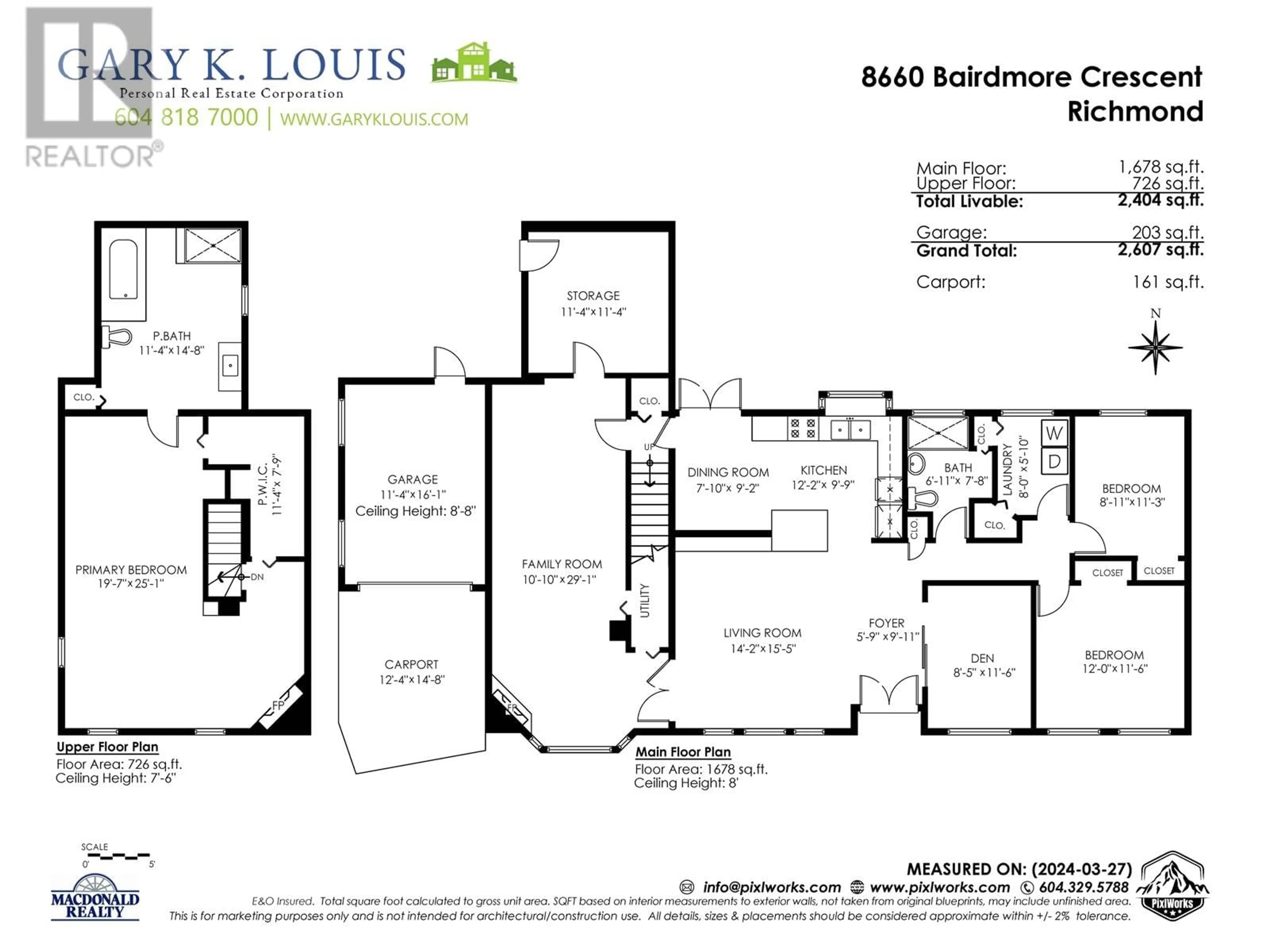 Floor plan for 8660 BAIRDMORE CRESCENT, Richmond British Columbia V7C1M7