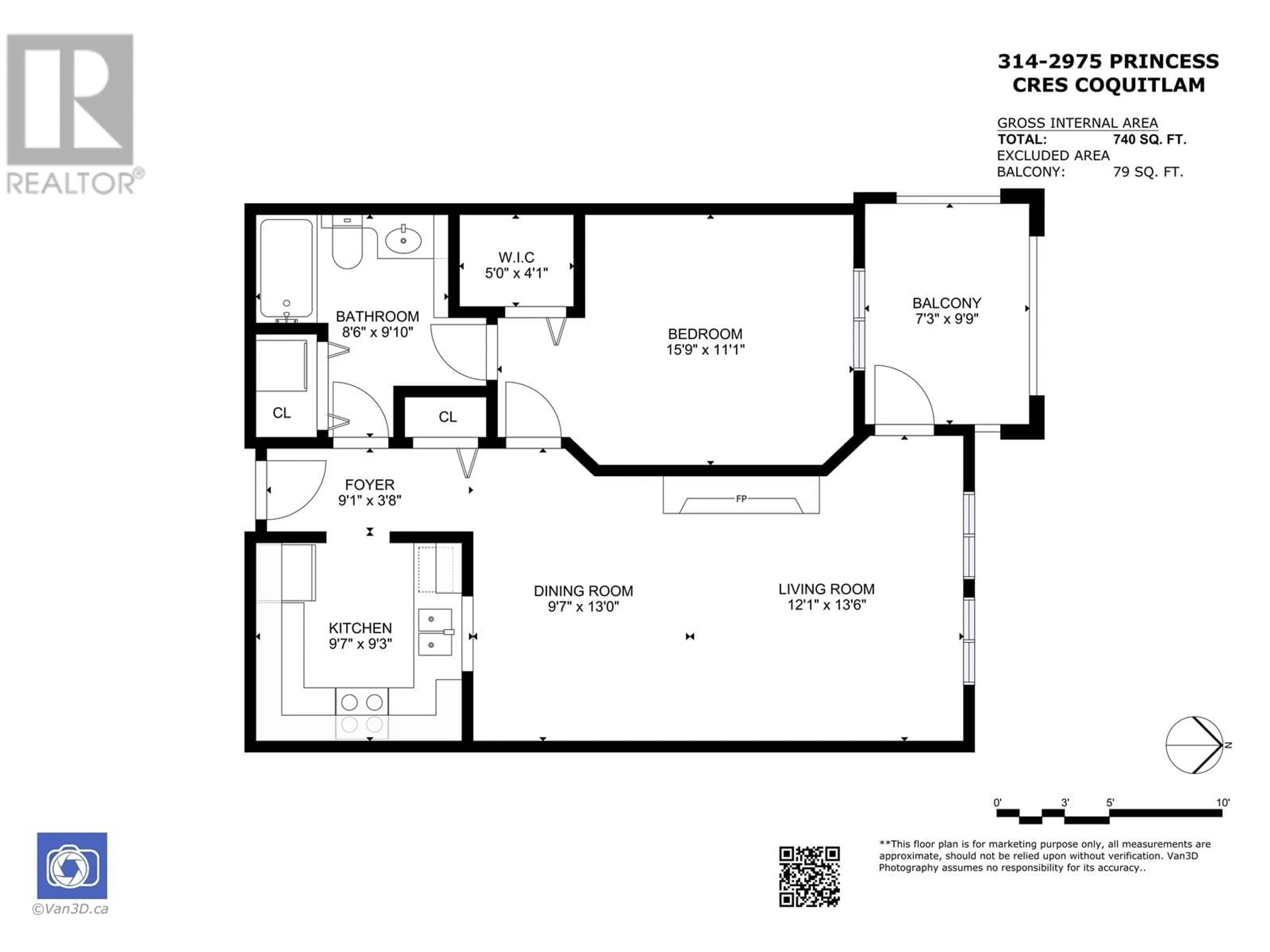 Floor plan for 314 - 2975 PRINCESS CRESCENT, Coquitlam British Columbia V3B7N3