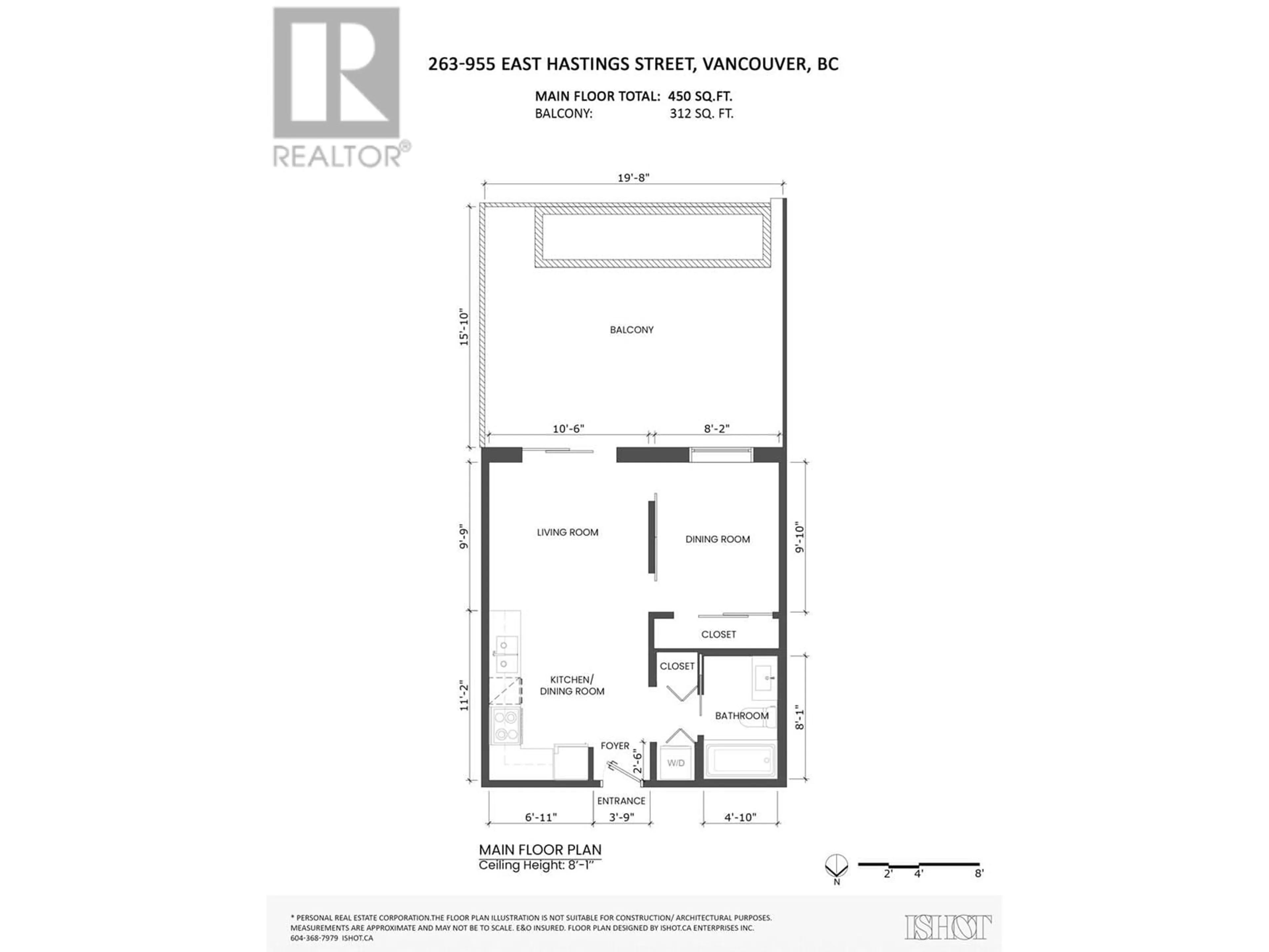 Floor plan for 263 - 955 HASTINGS STREET, Vancouver British Columbia V6A0G8