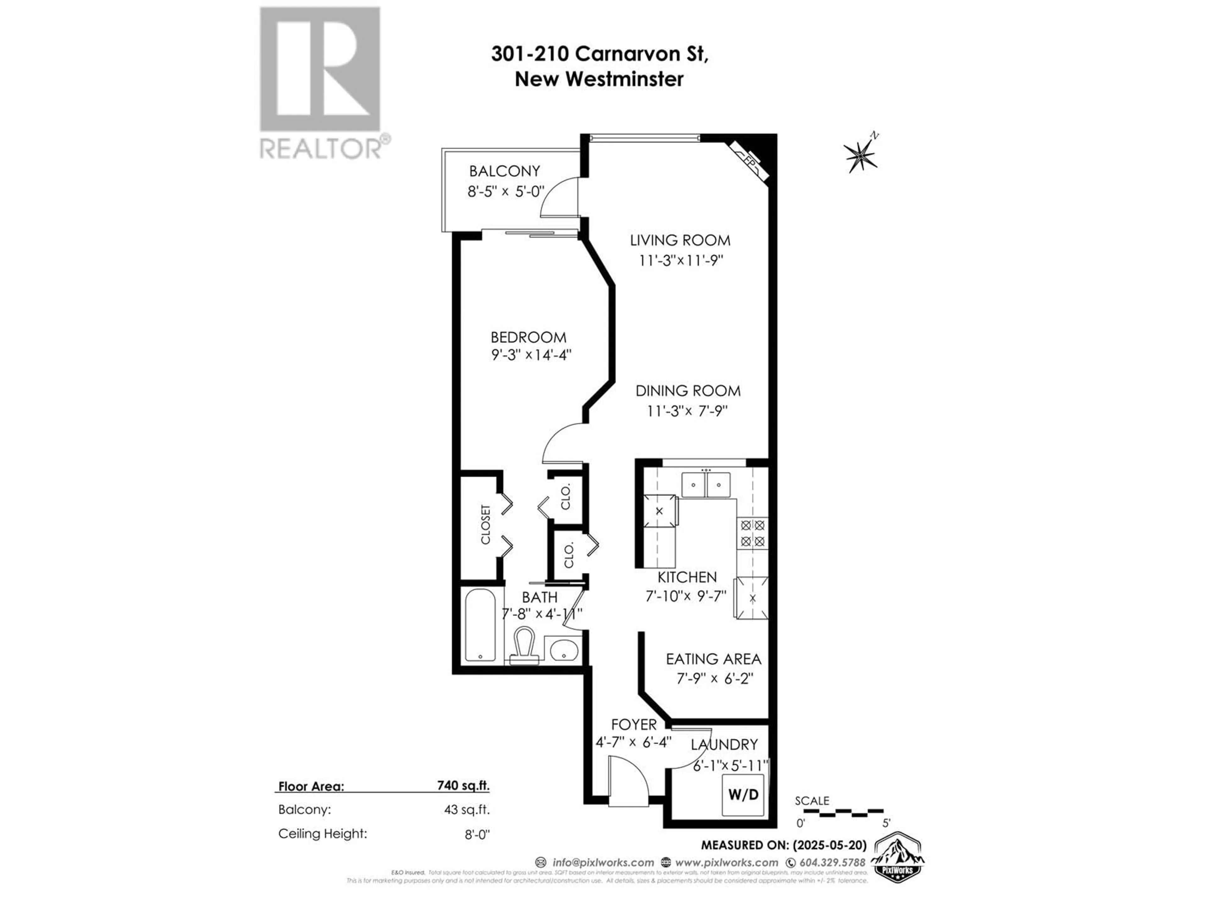 Floor plan for 301 - 210 CARNARVON STREET, New Westminster British Columbia V3L1B8
