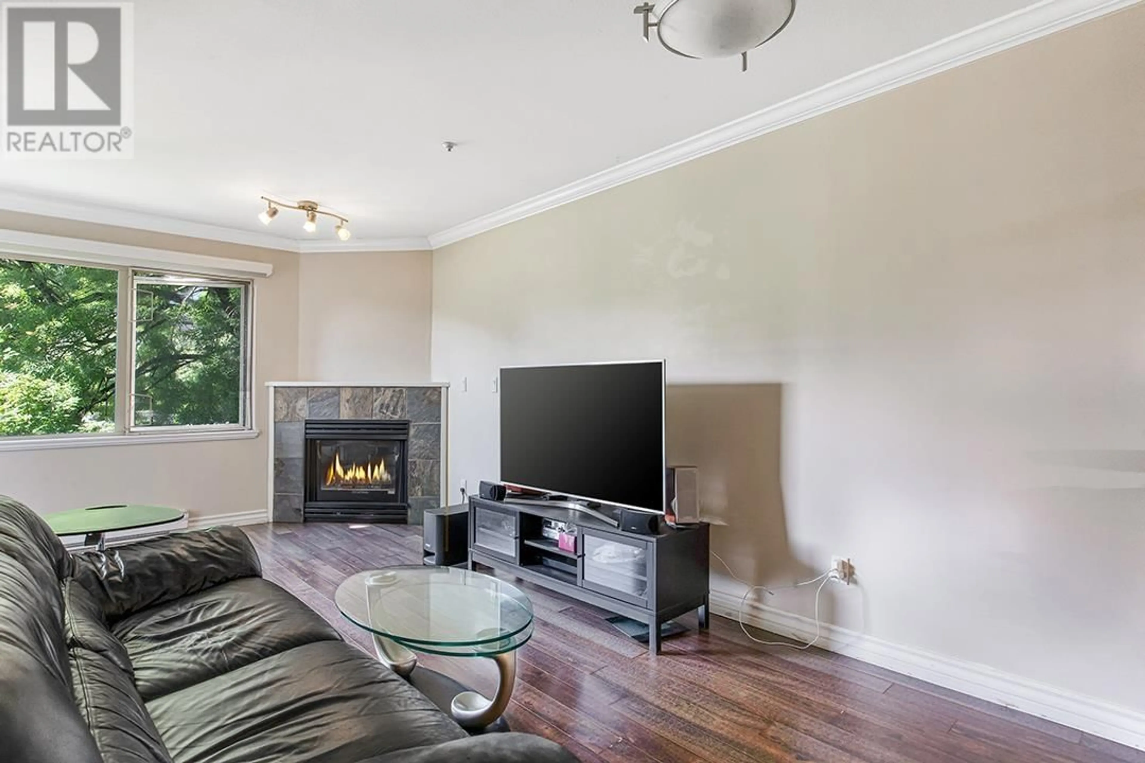 Living room with furniture, wood/laminate floor for 301 - 210 CARNARVON STREET, New Westminster British Columbia V3L1B8