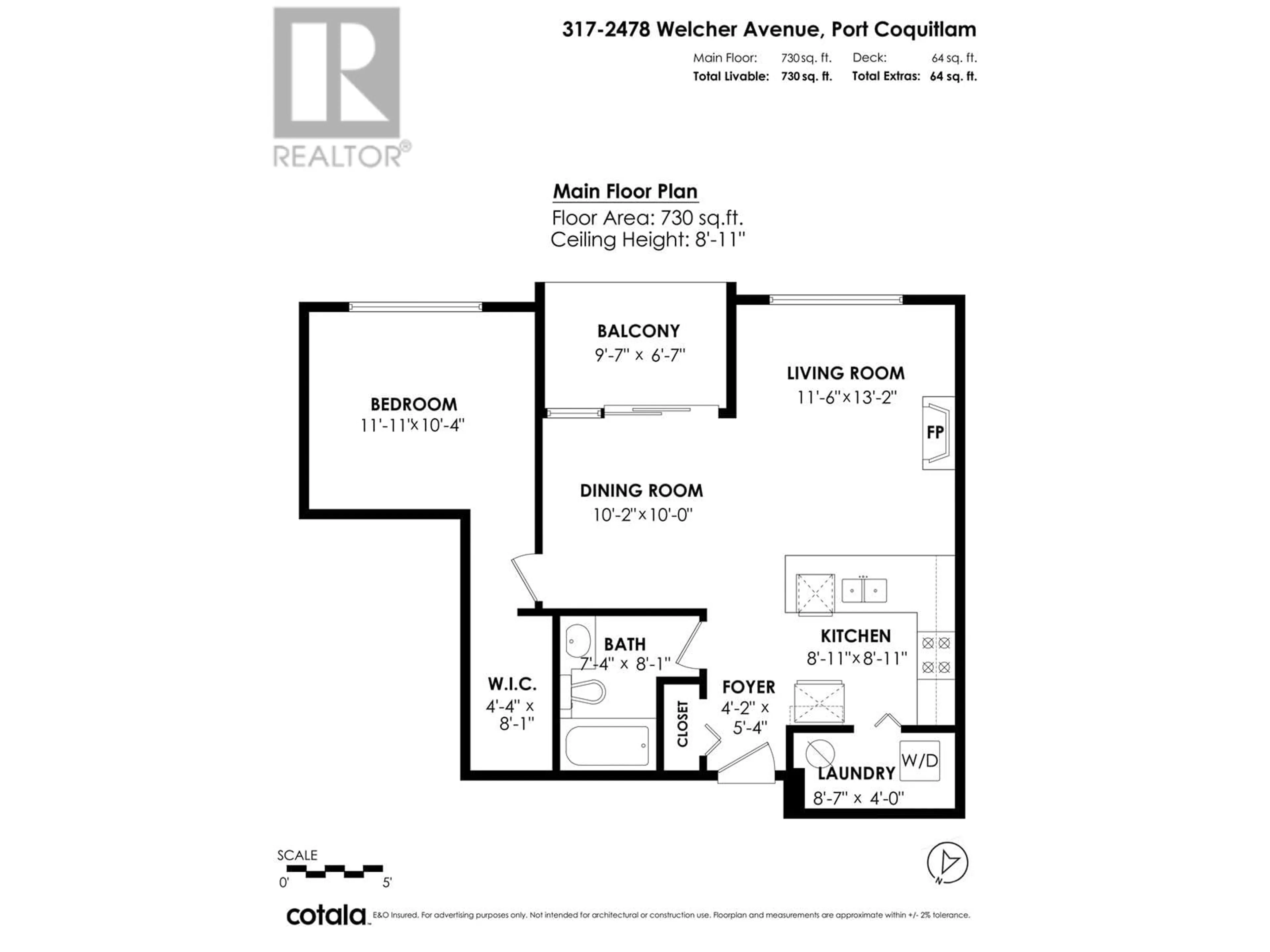Floor plan for 317 - 2478 WELCHER AVENUE, Port Coquitlam British Columbia V3C0A6