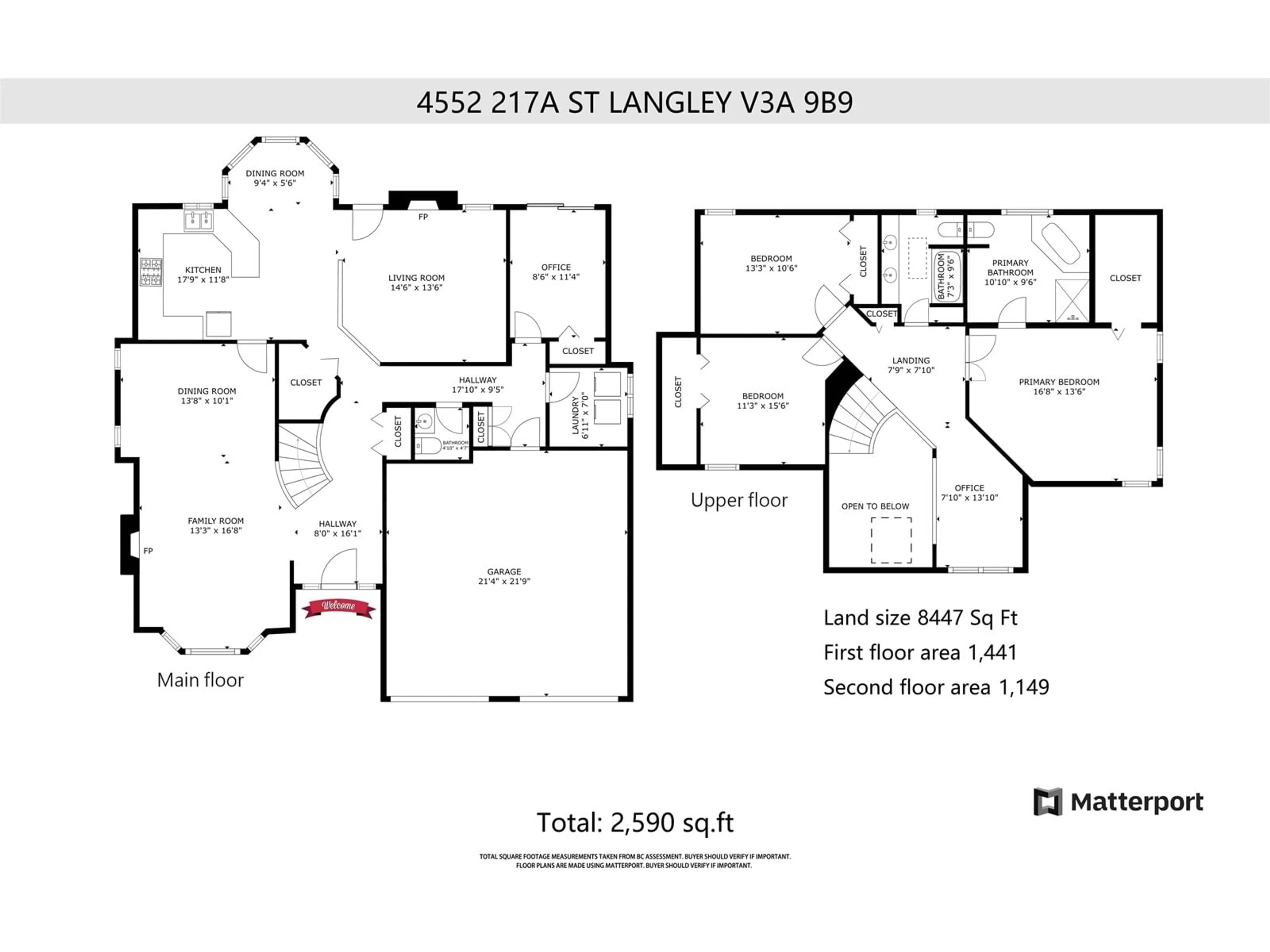 Floor plan for 4552 217A, Langley British Columbia V3A9B9