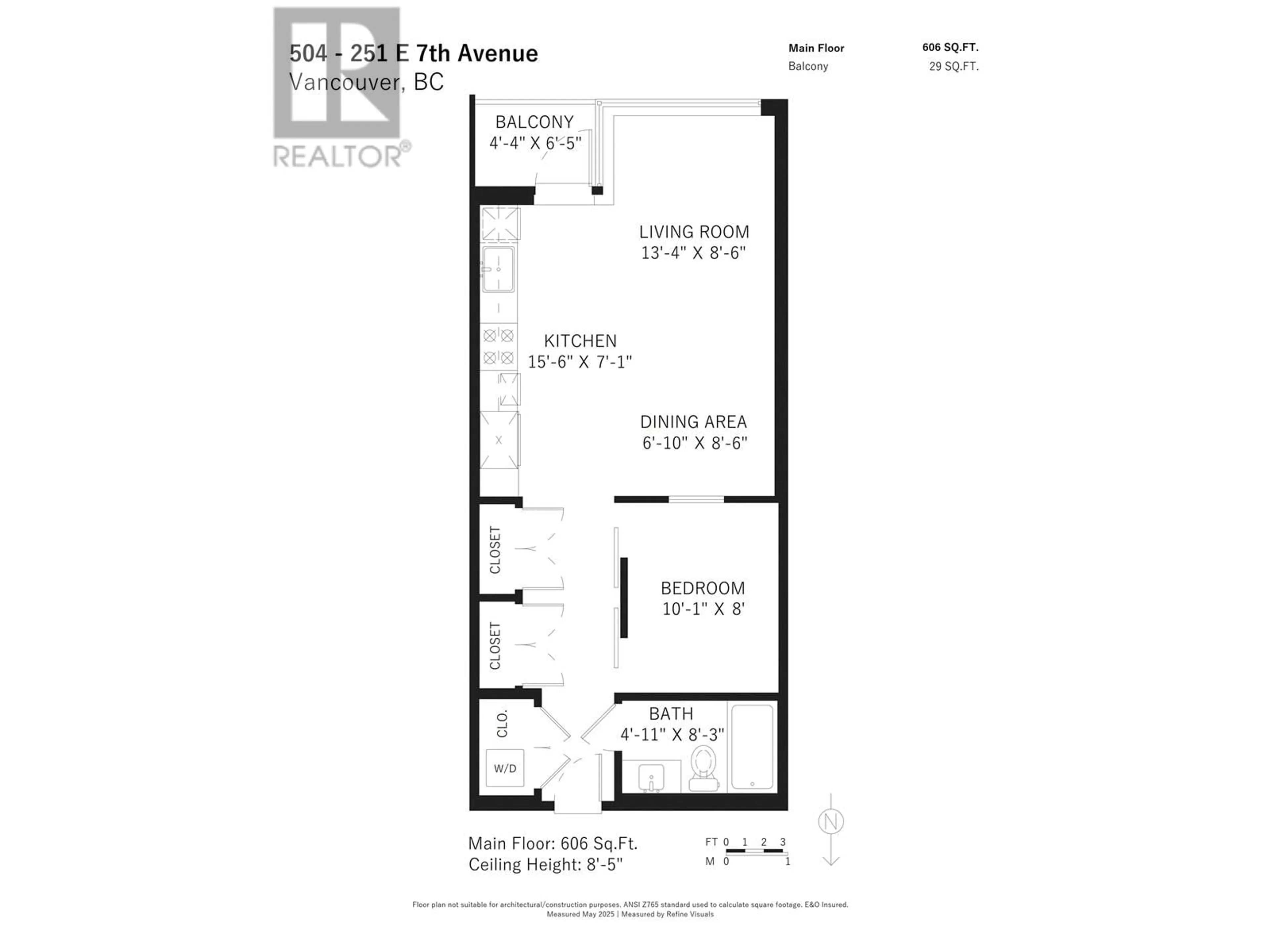 Floor plan for 504 - 251 7TH AVENUE, Vancouver British Columbia V5T0B9