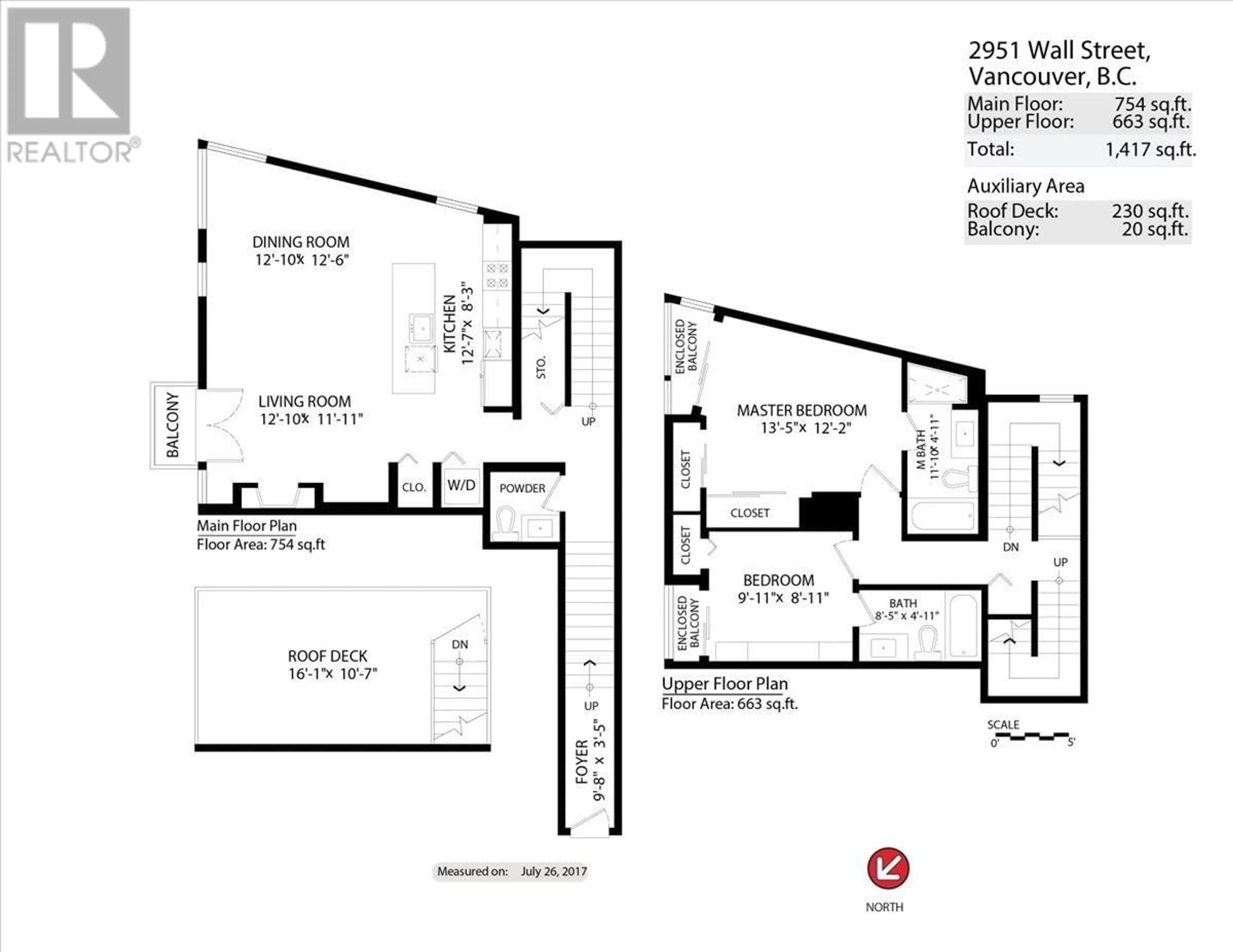 Floor plan for 2951 WALL STREET, Vancouver British Columbia V5K0A6