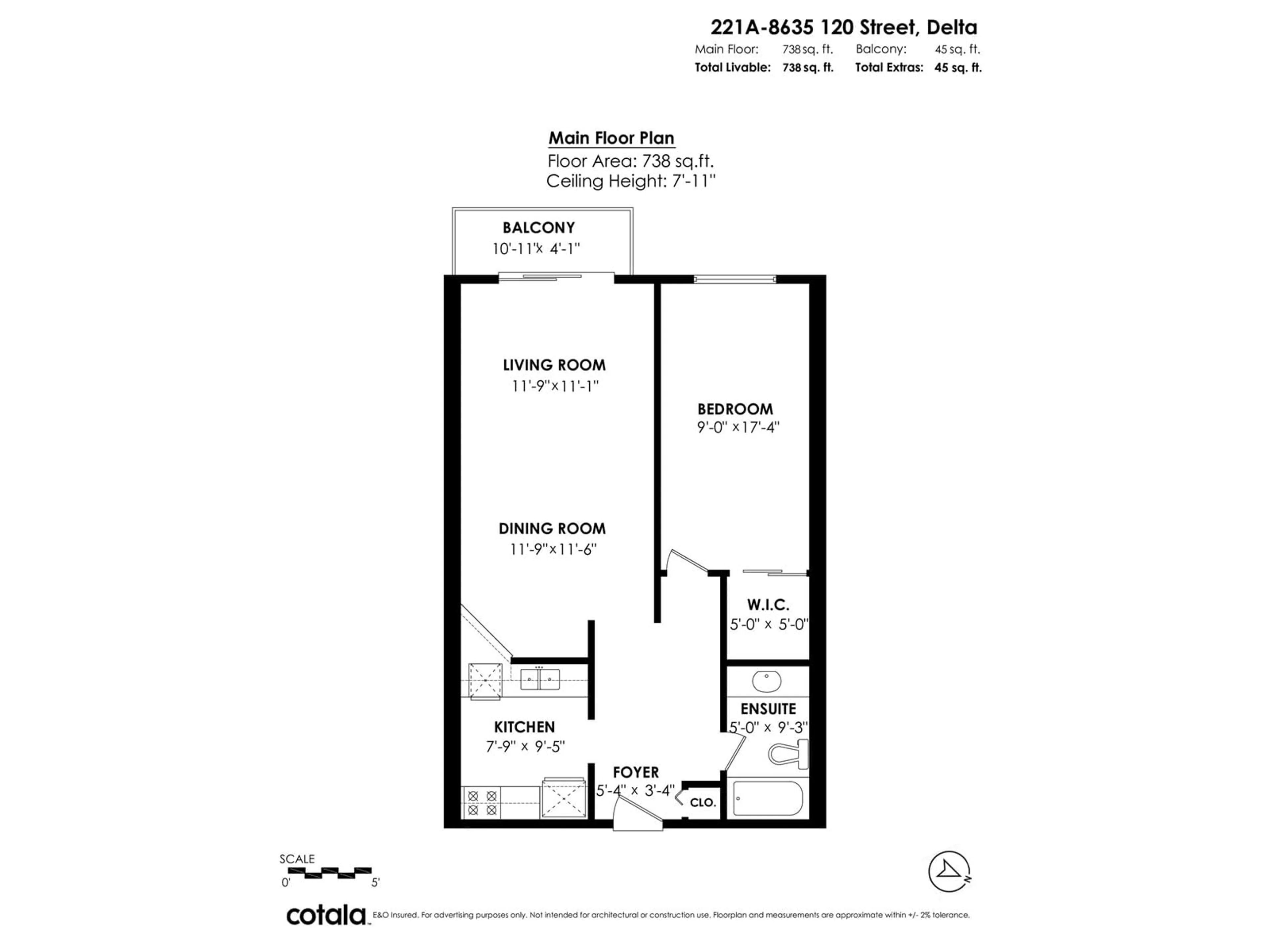 Floor plan for 221A - 8635 120, Delta British Columbia V4C6R5