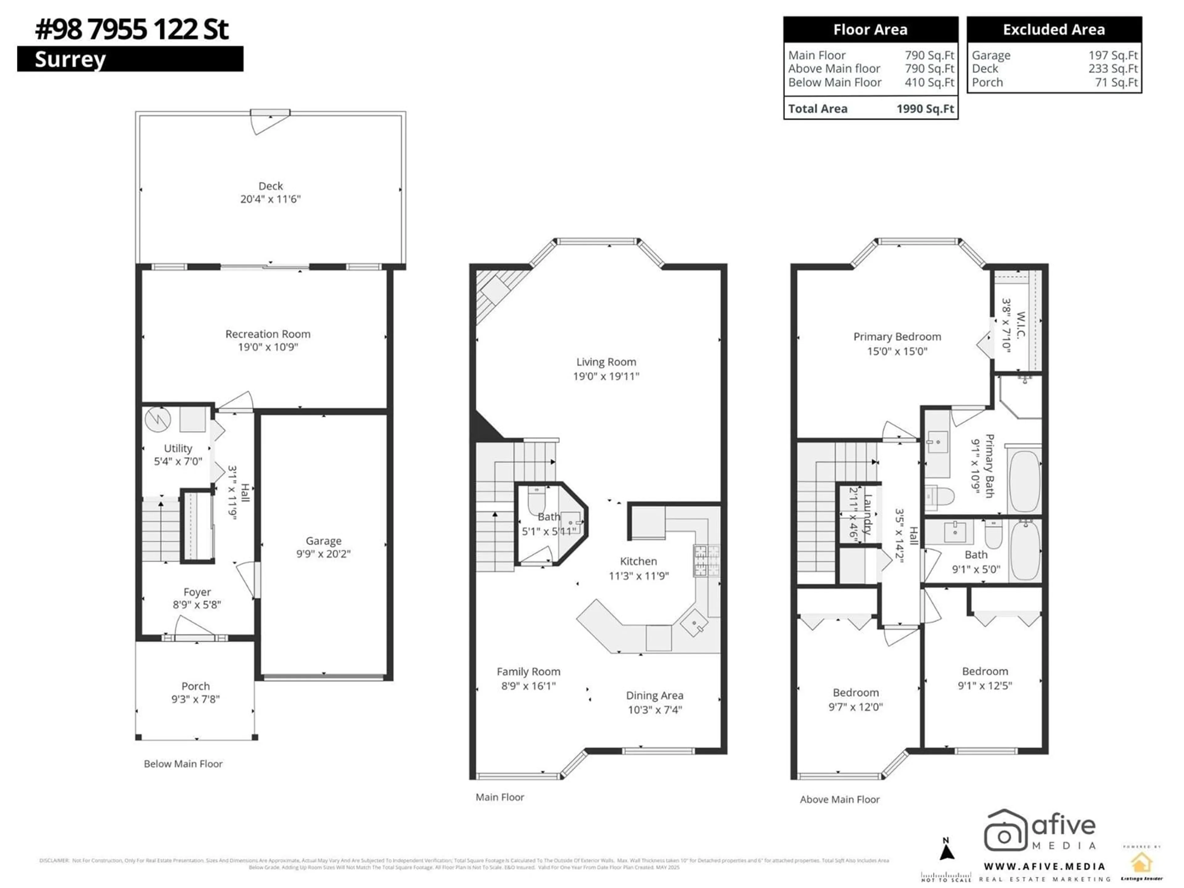 Floor plan for 98 - 7955 122, Surrey British Columbia V3W4T4