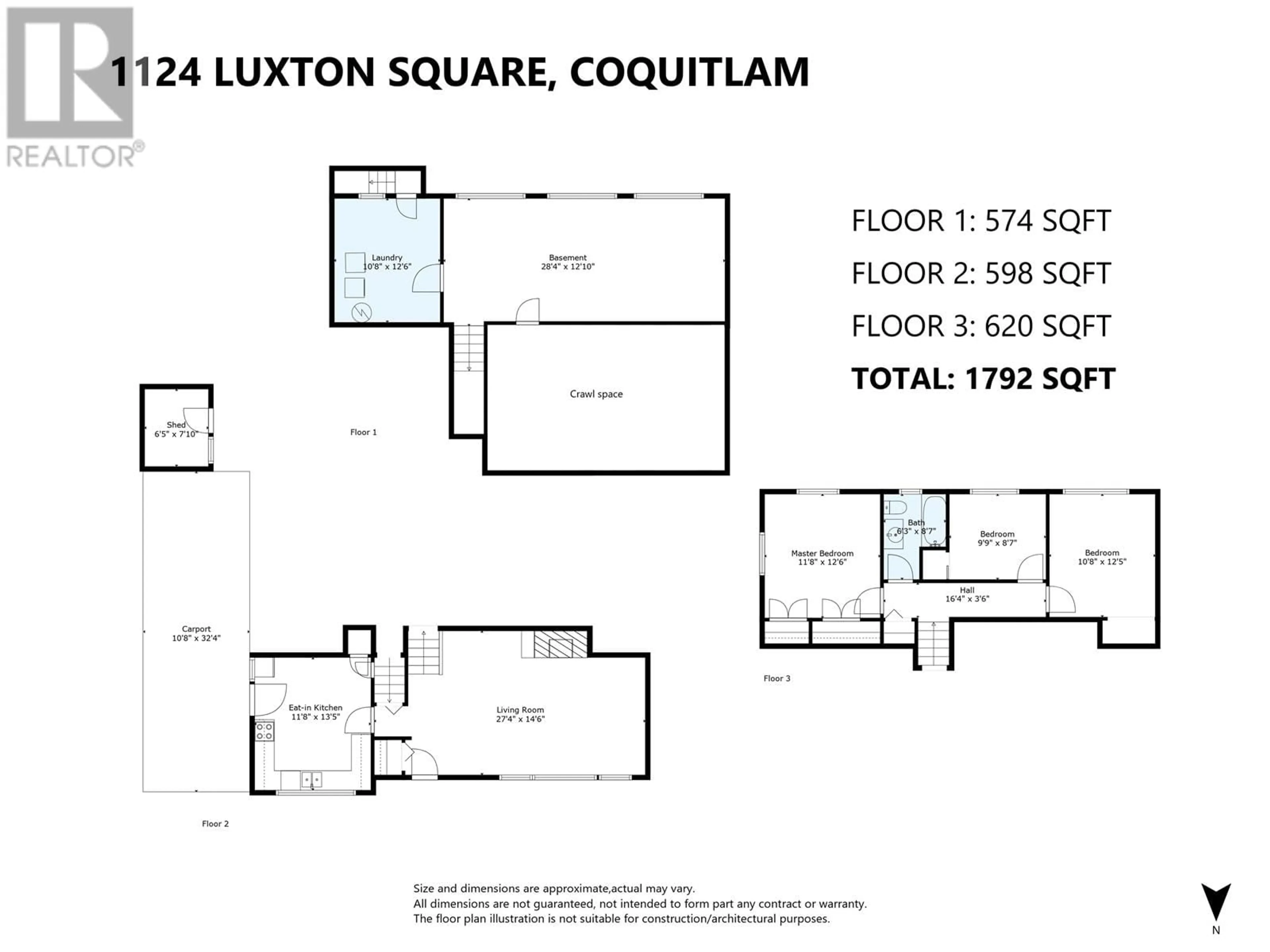 Floor plan for 1124 LUXTON SQUARE, Coquitlam British Columbia V3J5E1