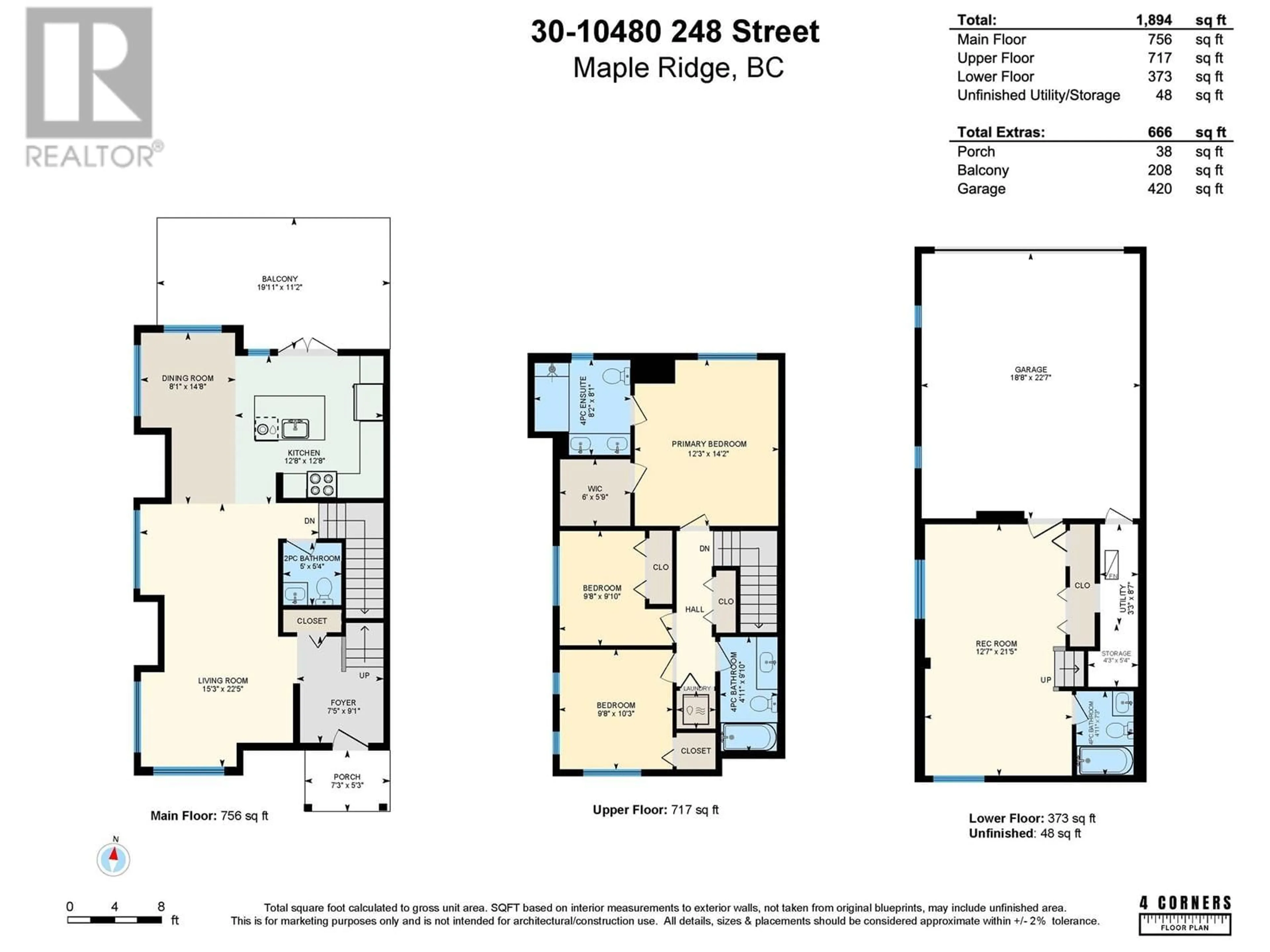 Floor plan for 30 - 10480 248 STREET, Maple Ridge British Columbia V2W0J4