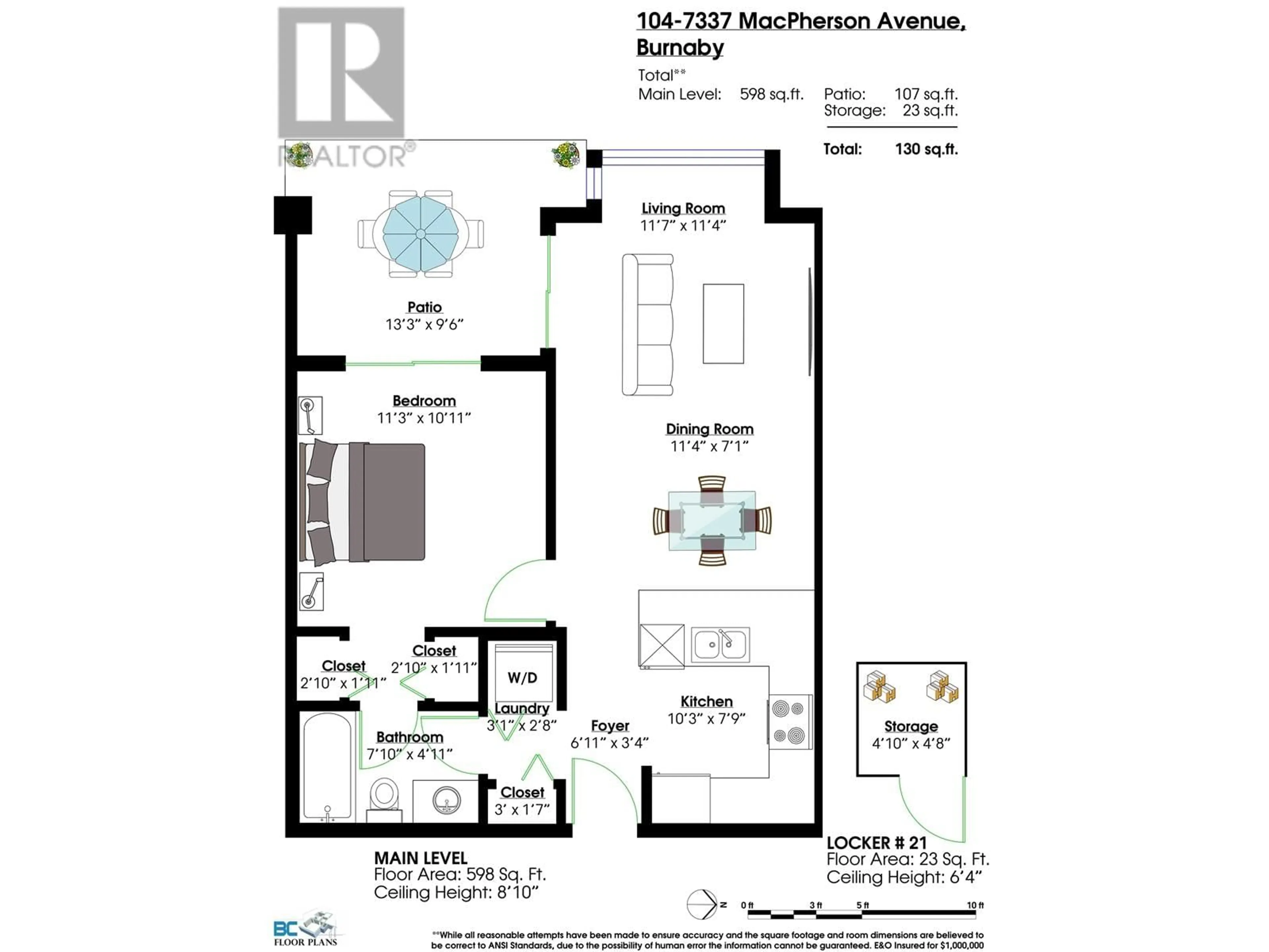Floor plan for 104 - 7337 MACPHERSON AVENUE, Burnaby British Columbia V5J0A9