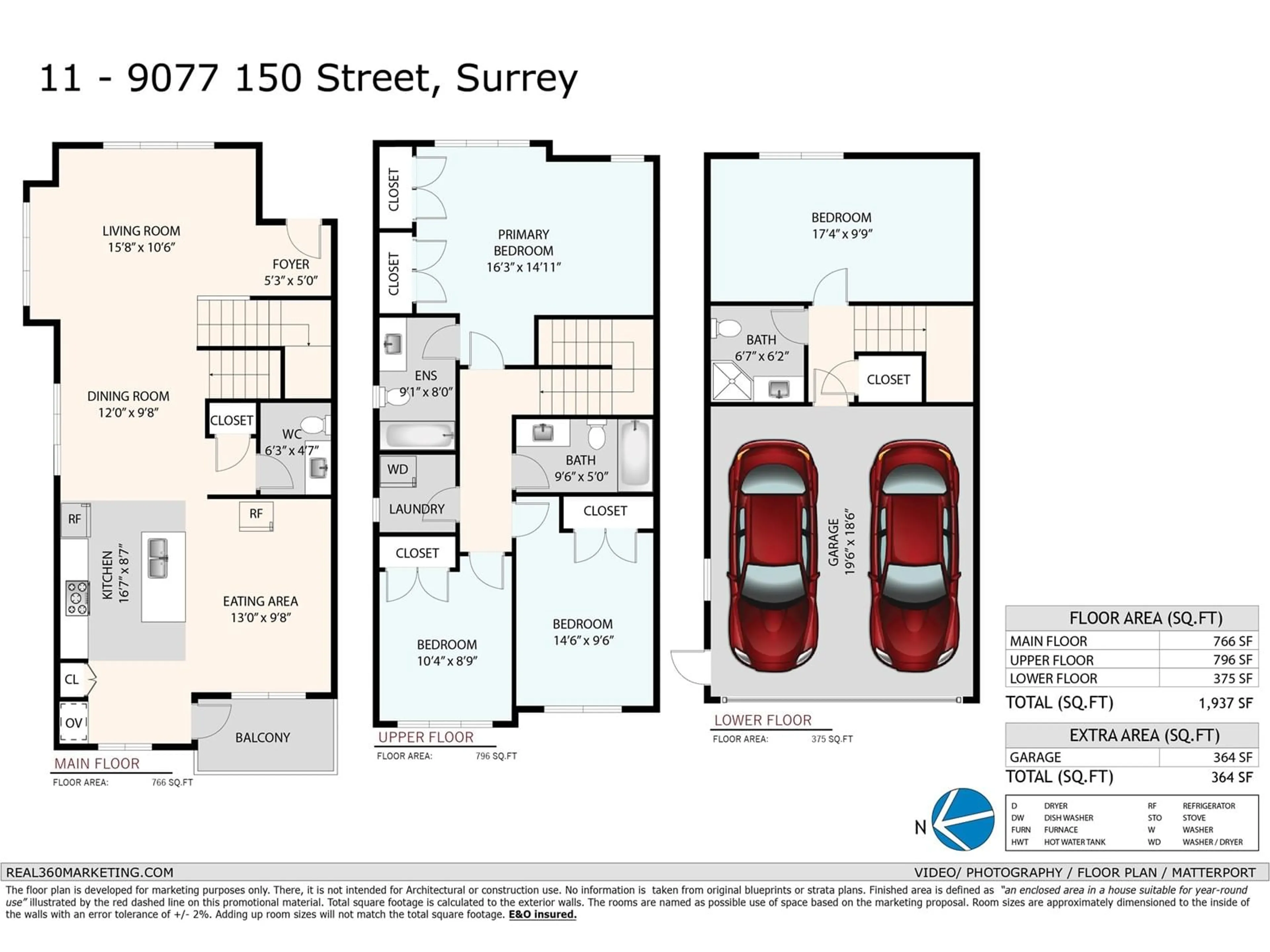 Floor plan for 11 - 9077 150TH, Surrey British Columbia V3R7Z2
