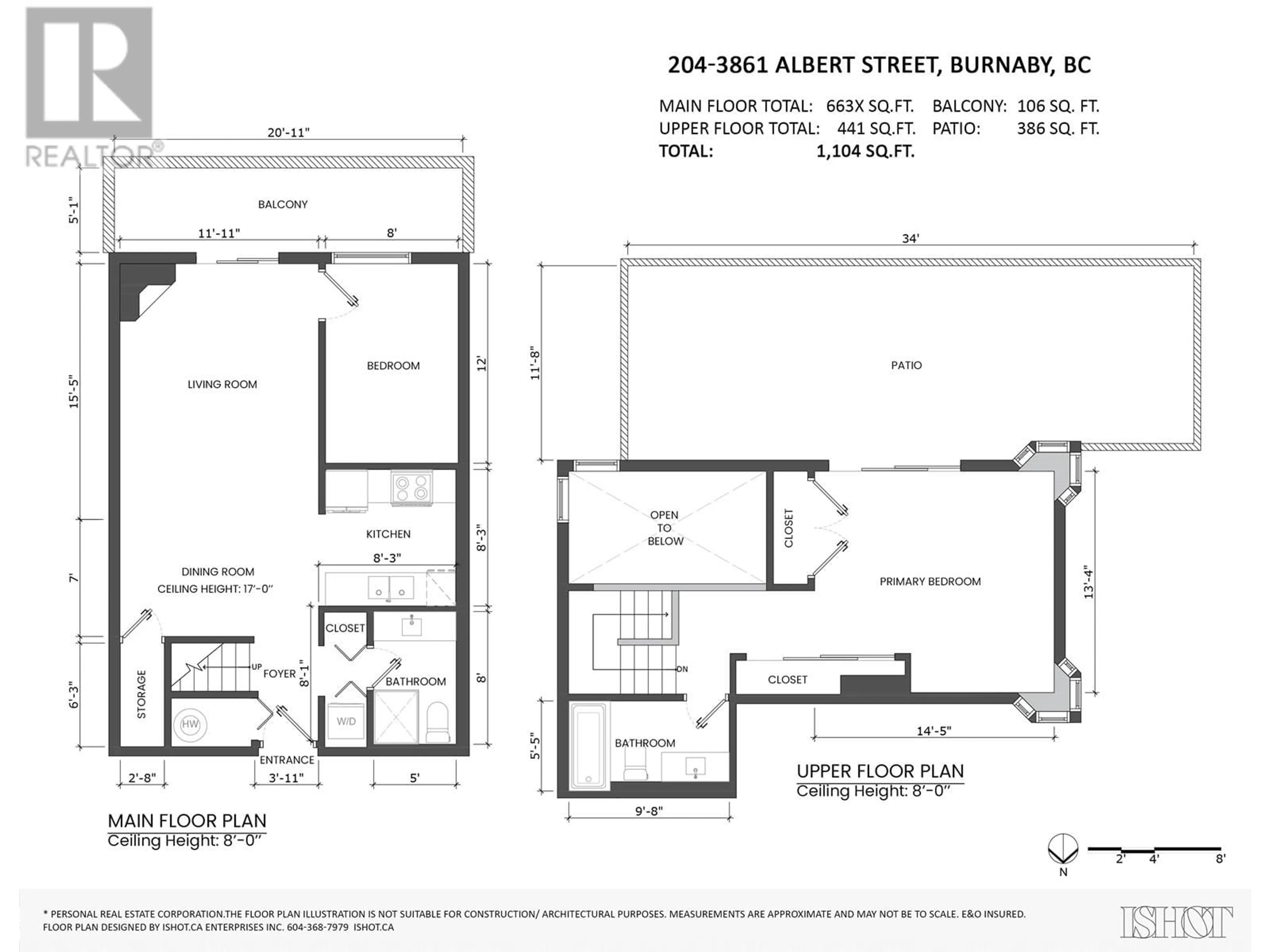 Floor plan for 204 - 3861 ALBERT STREET, Burnaby British Columbia V5C2C8