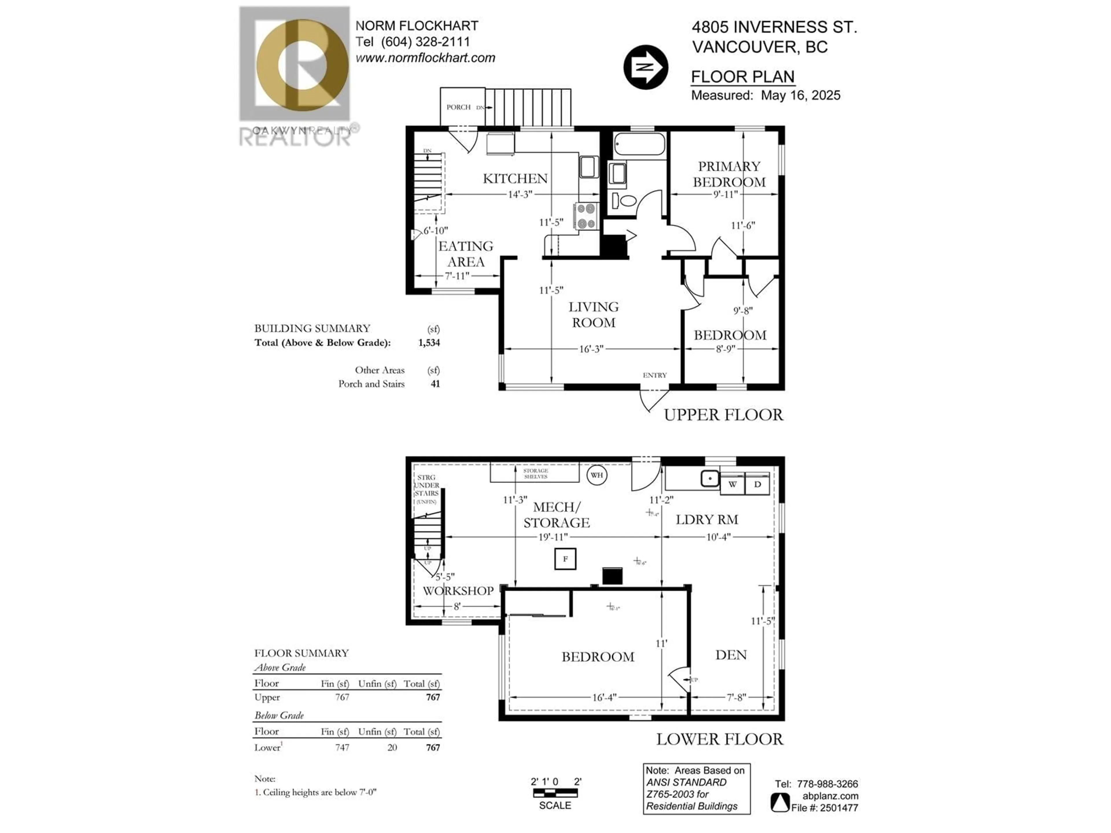 Floor plan for 4805 INVERNESS STREET, Vancouver British Columbia V5V4X5