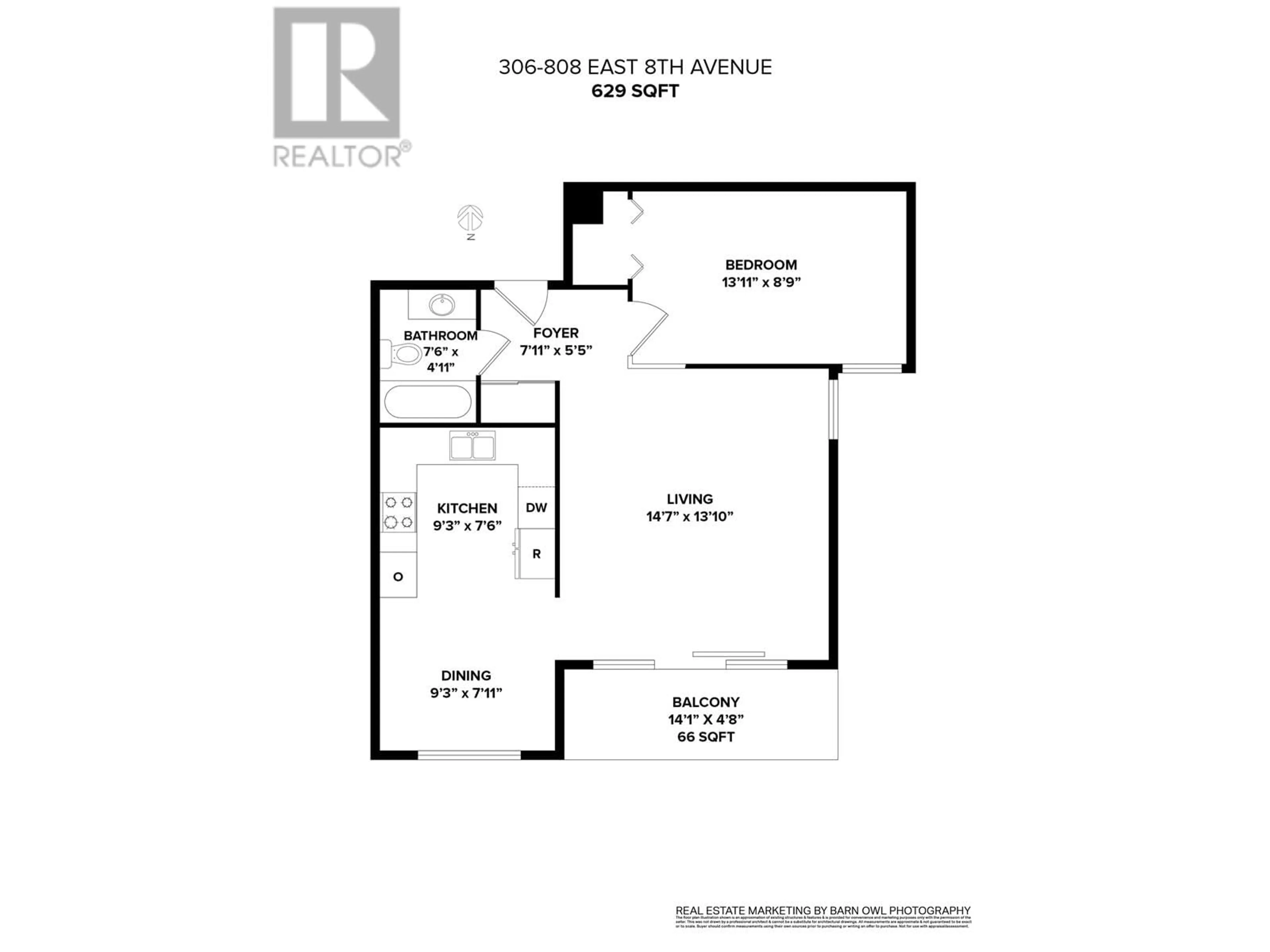 Floor plan for 306 - 808 8TH AVENUE, Vancouver British Columbia V5T1T5