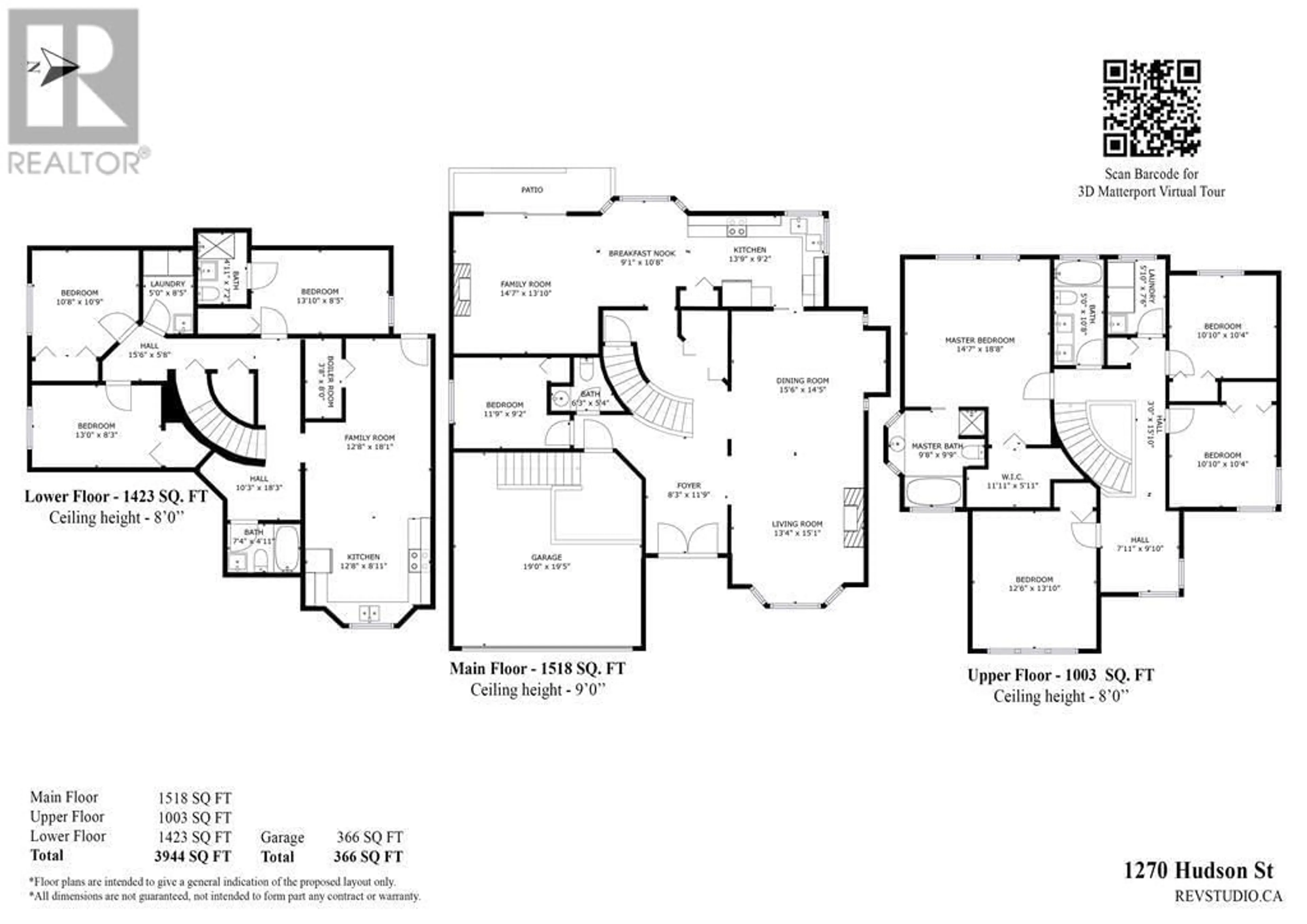 Floor plan for 1270 HUDSON STREET, Coquitlam British Columbia V3B7L7