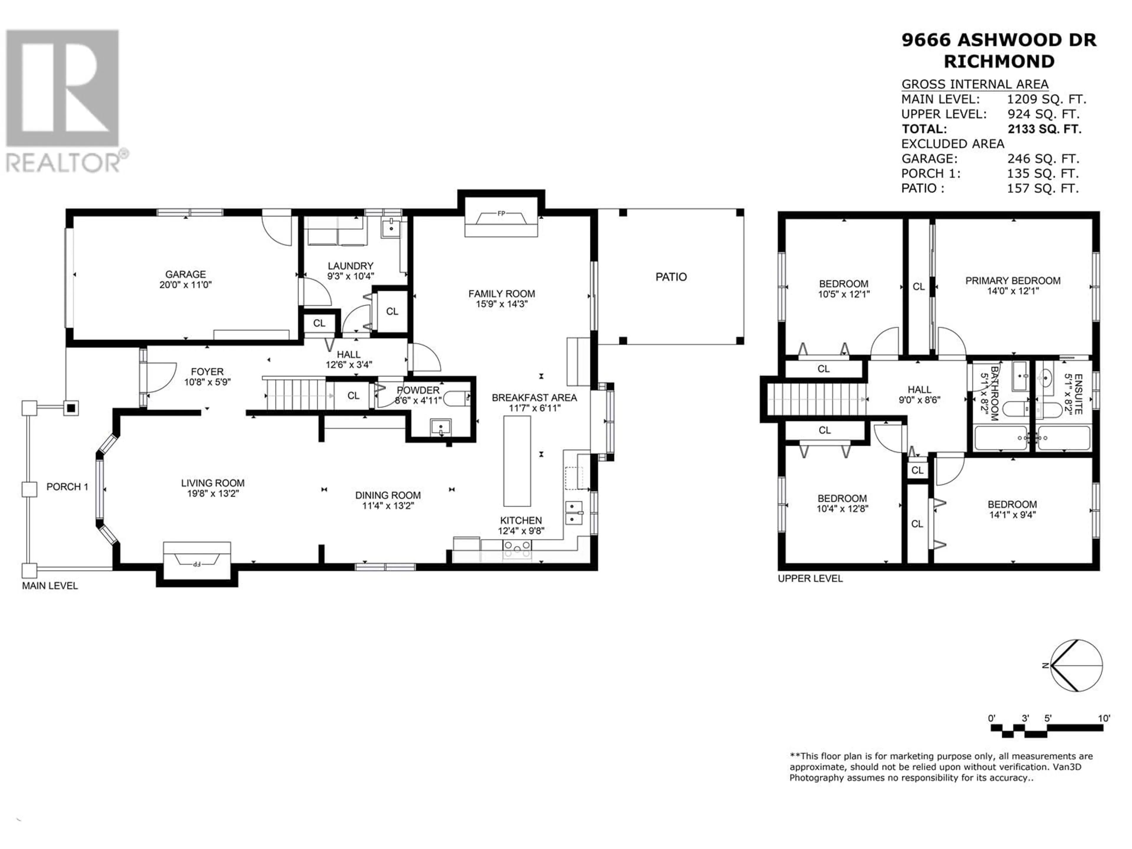 Floor plan for 9666 ASHWOOD DRIVE, Richmond British Columbia V6Y2Z5