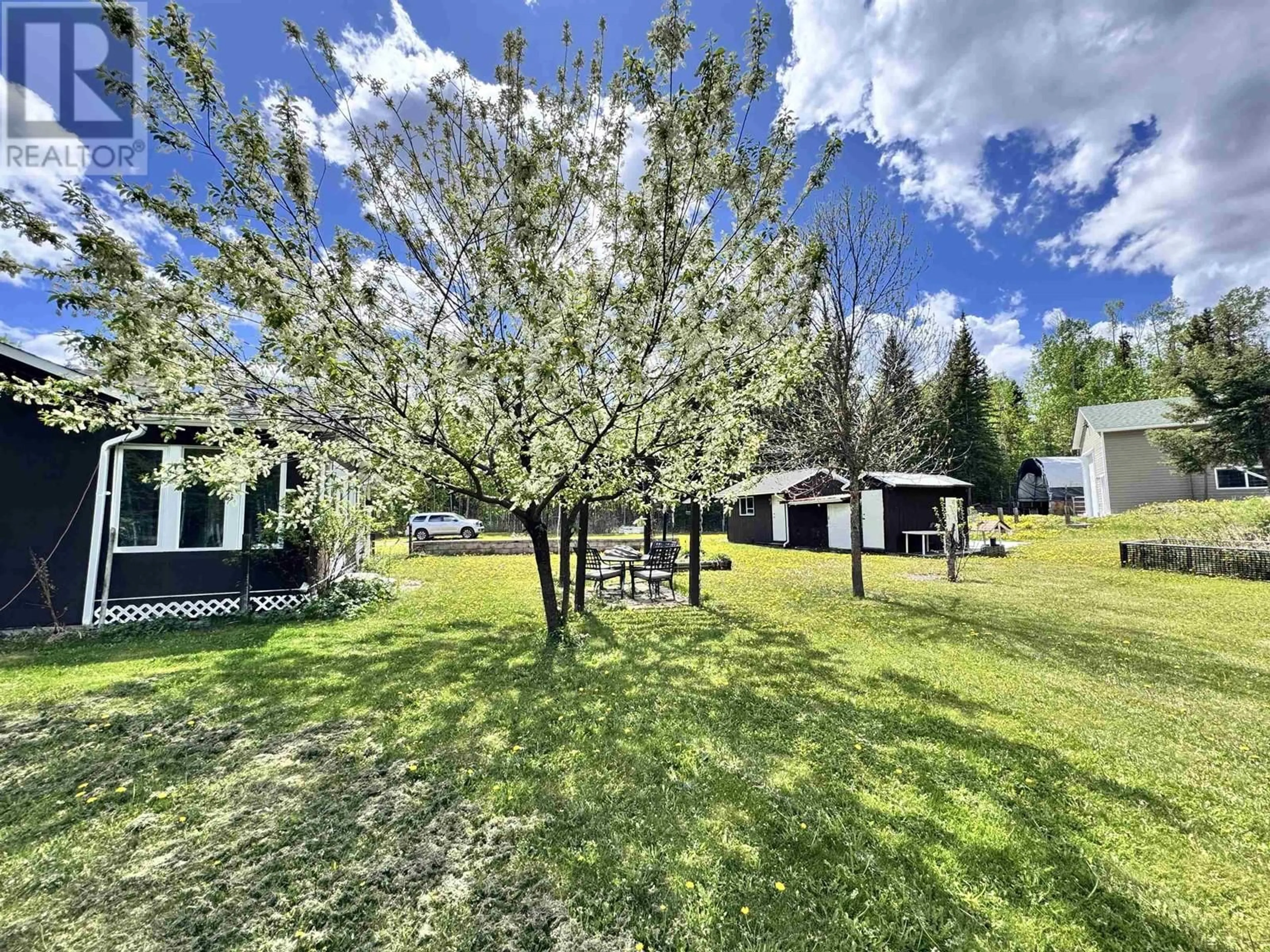 A pic from outside/outdoor area/front of a property/back of a property/a pic from drone, forest/trees view for 6460 UNICORN ROAD, Horse Lake British Columbia V0K2E3