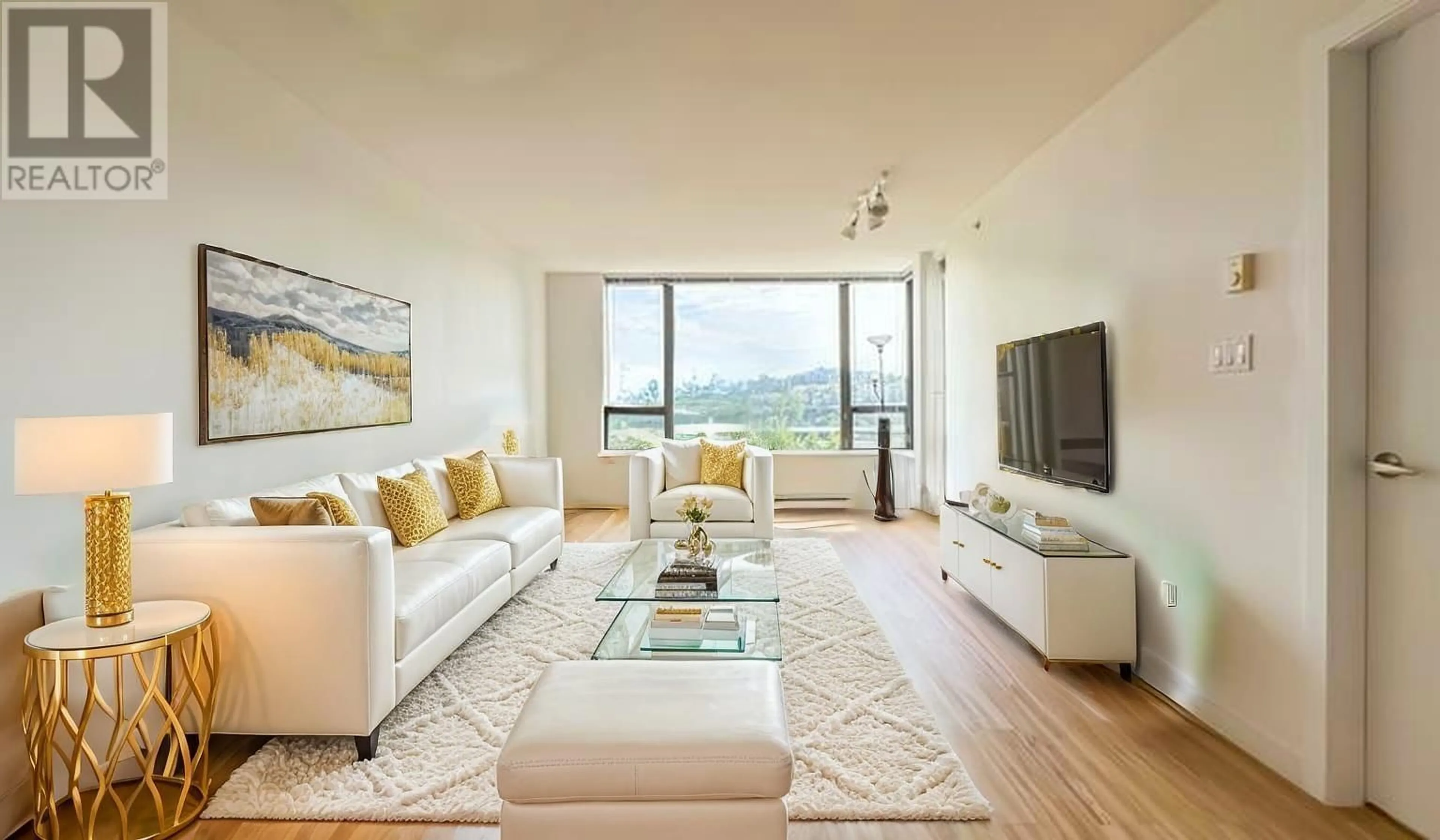 Living room with furniture, wood/laminate floor for 803 - 4182 DAWSON STREET, Burnaby British Columbia V5C0A2