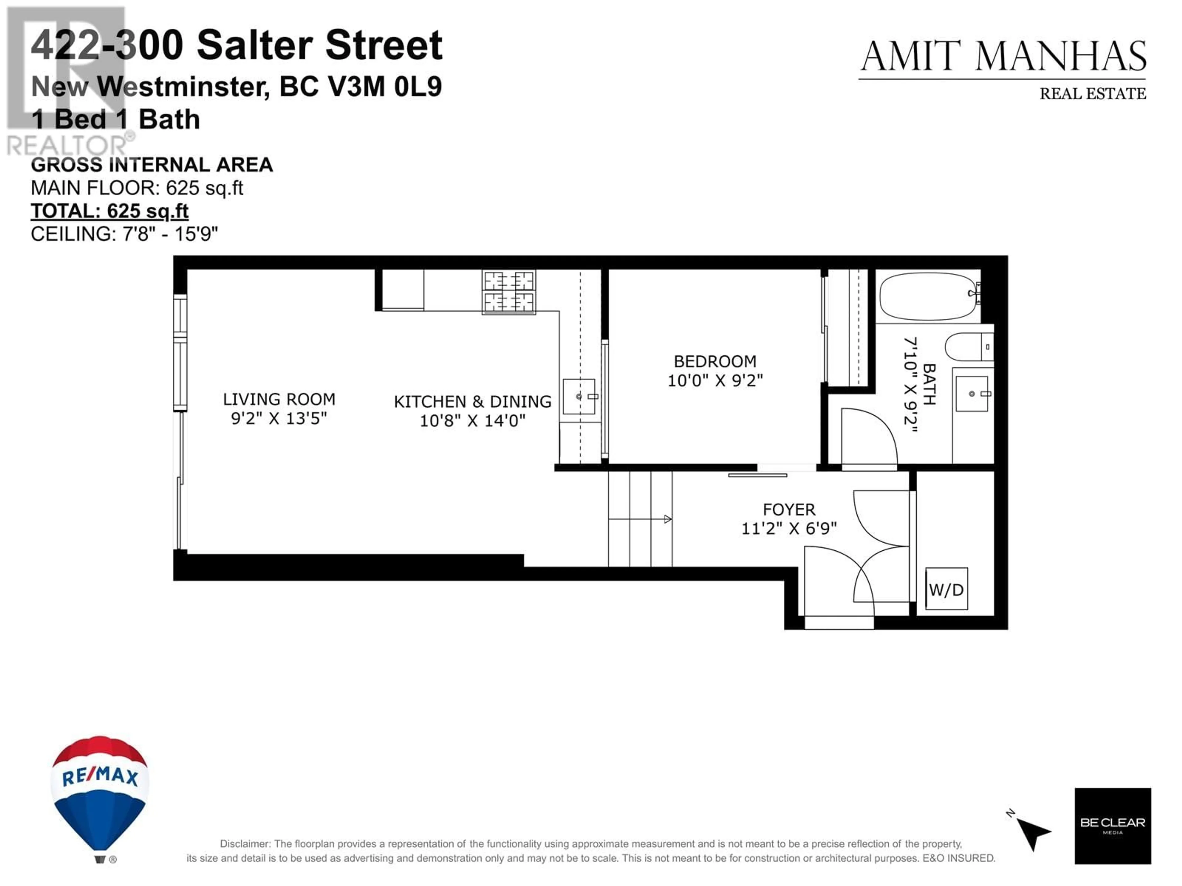Floor plan for 422 - 300 SALTER STREET, New Westminster British Columbia V3M0L9