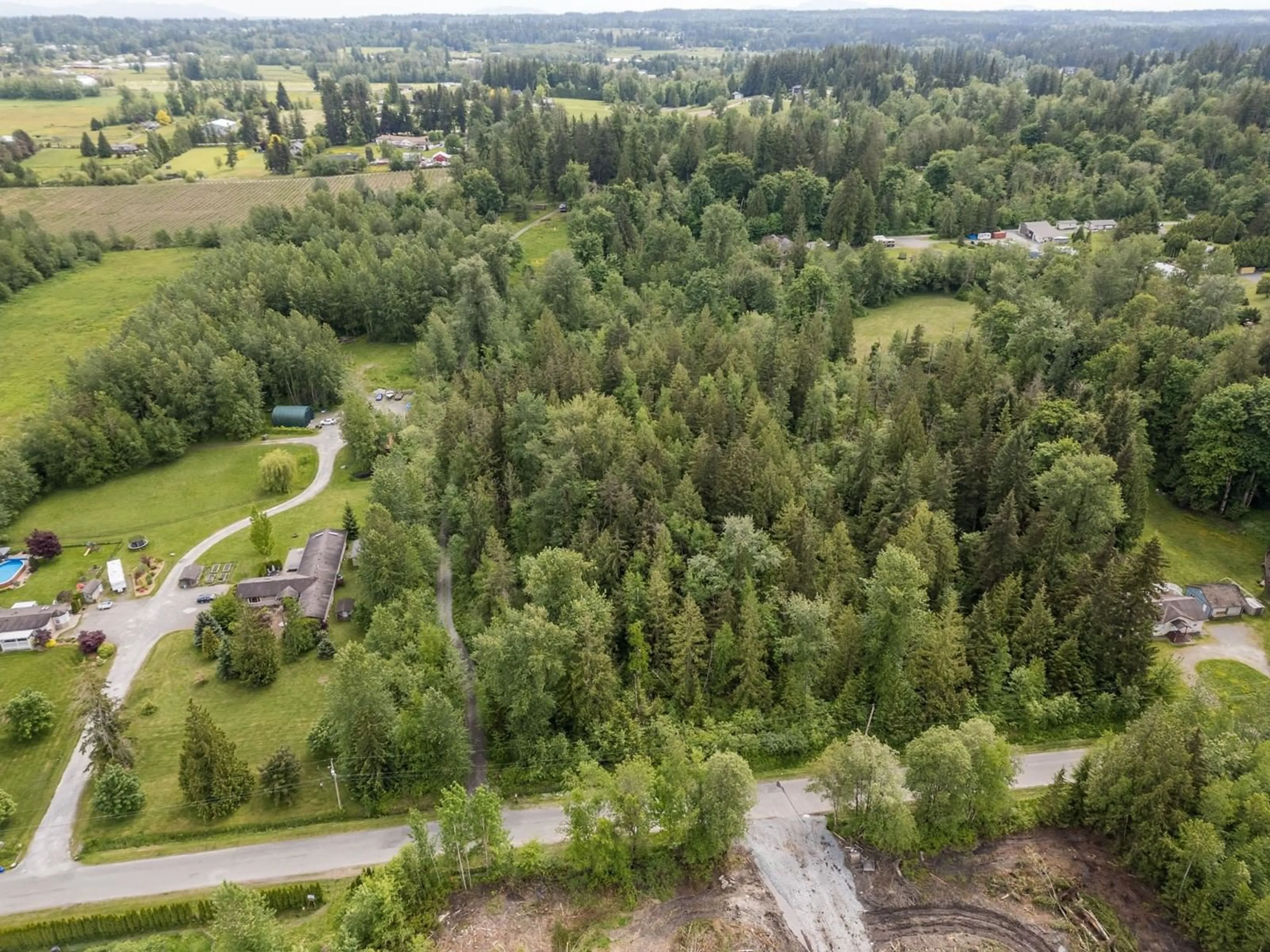 A pic from outside/outdoor area/front of a property/back of a property/a pic from drone, forest/trees view for 3390 210, Langley British Columbia V2Z2E5
