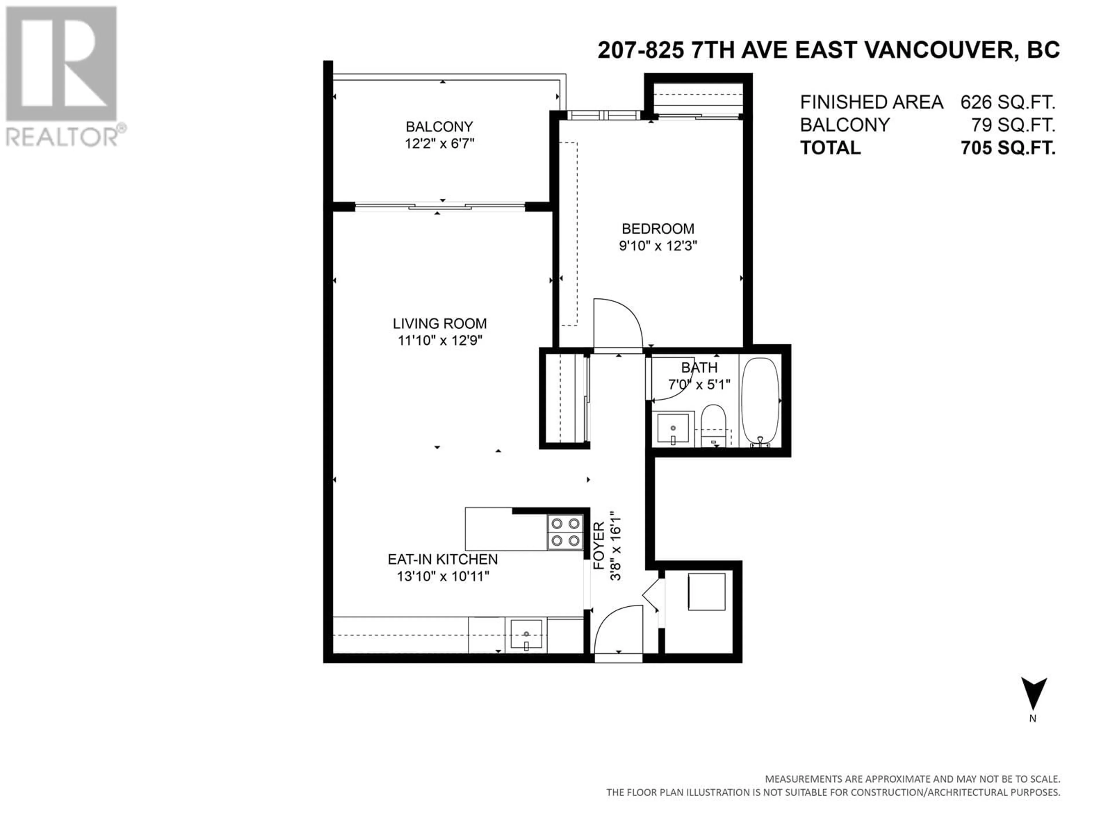 Floor plan for 207 - 825 7TH AVENUE, Vancouver British Columbia V5T1P4