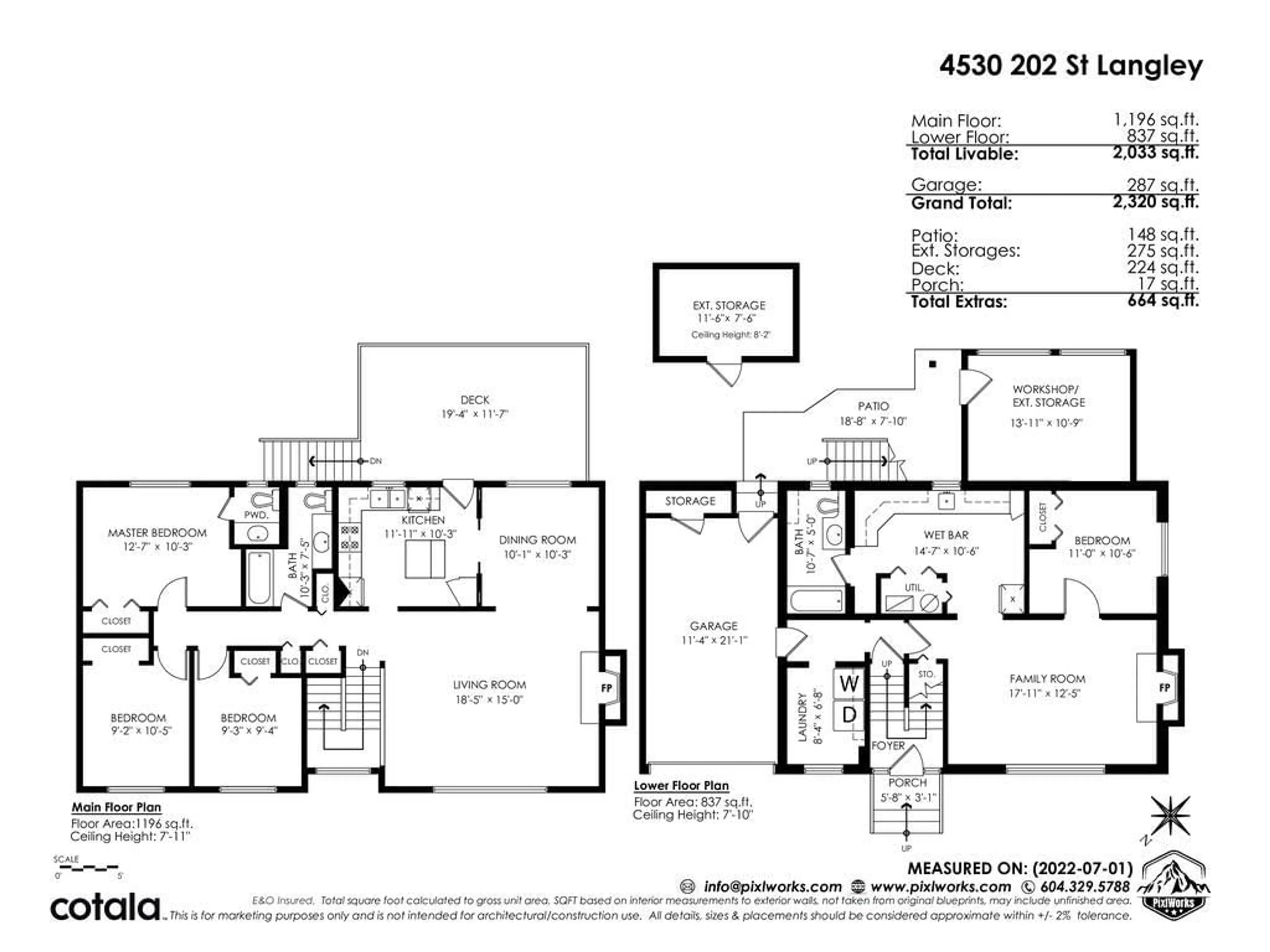 Floor plan for 4530 202, Langley British Columbia V3A6M7
