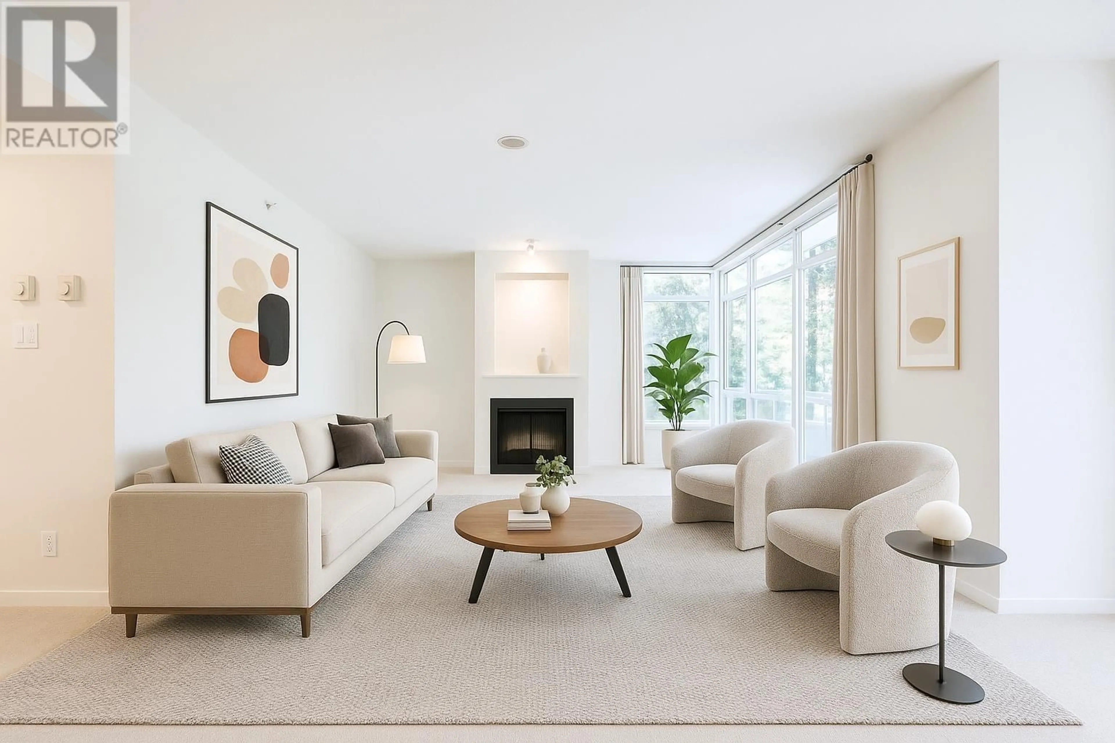 Living room with furniture, unknown for 004 - 9288 UNIVERSITY CRESCENT, Burnaby British Columbia V5A4X7