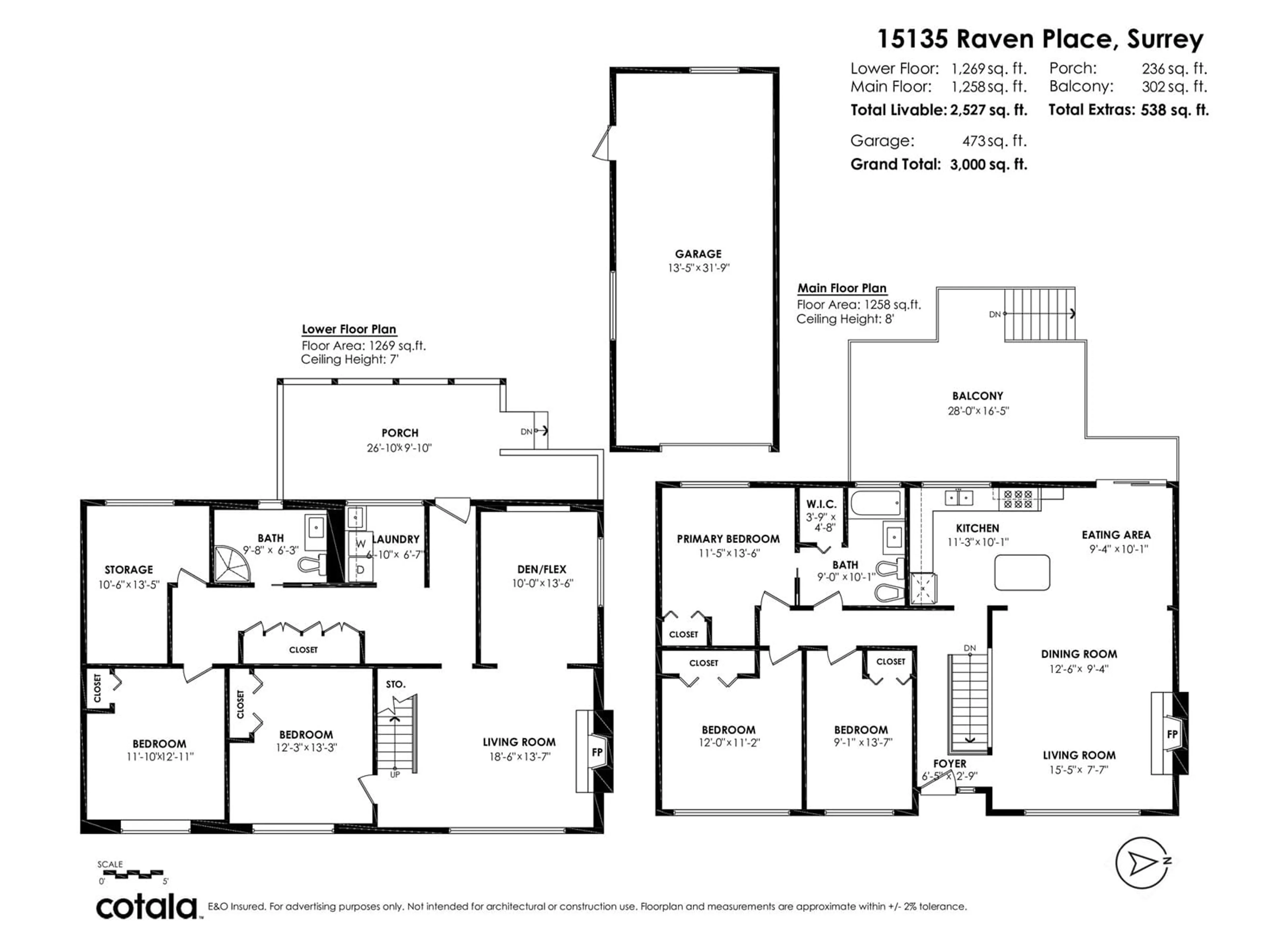 Floor plan for 15135 RAVEN, Surrey British Columbia V3R4T3