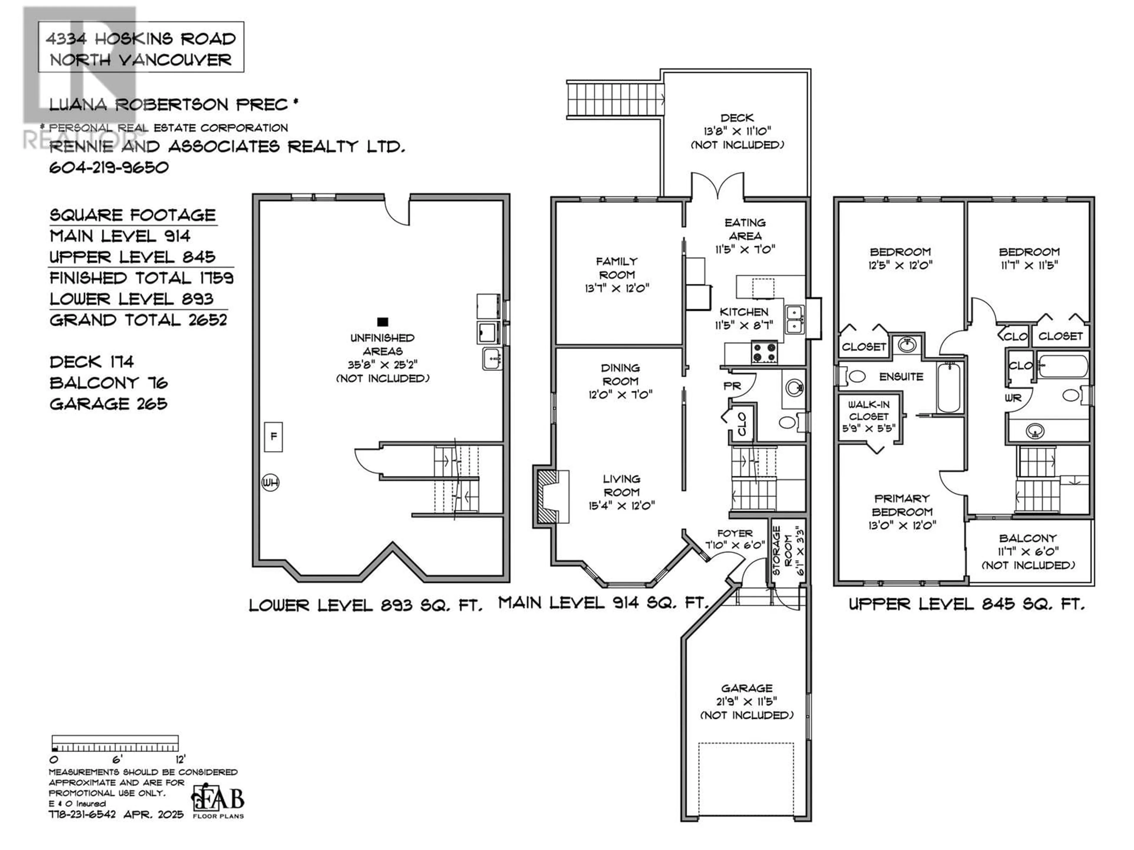 Floor plan for 4334 HOSKINS ROAD, North Vancouver British Columbia V7K2P8