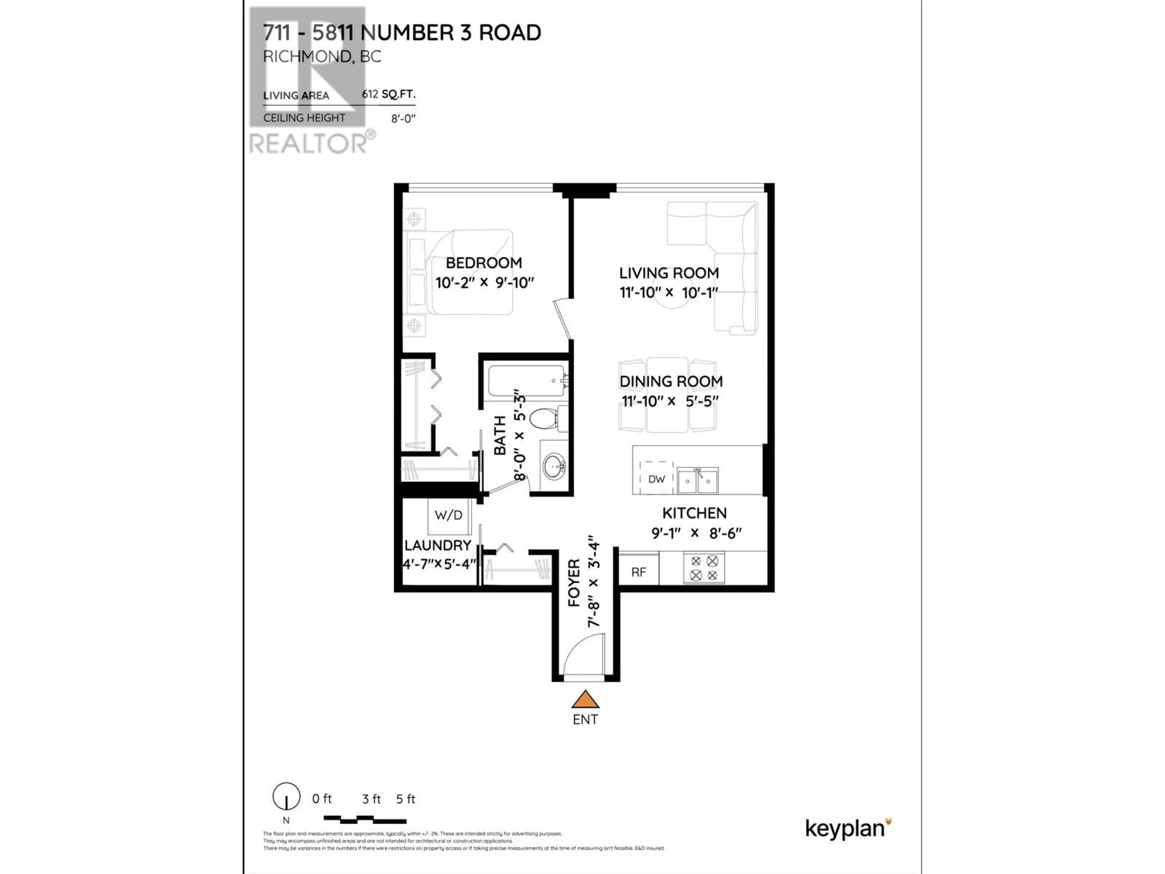 Floor plan for 711 - 5811 NO. 3 ROAD, Richmond British Columbia V6X4L7