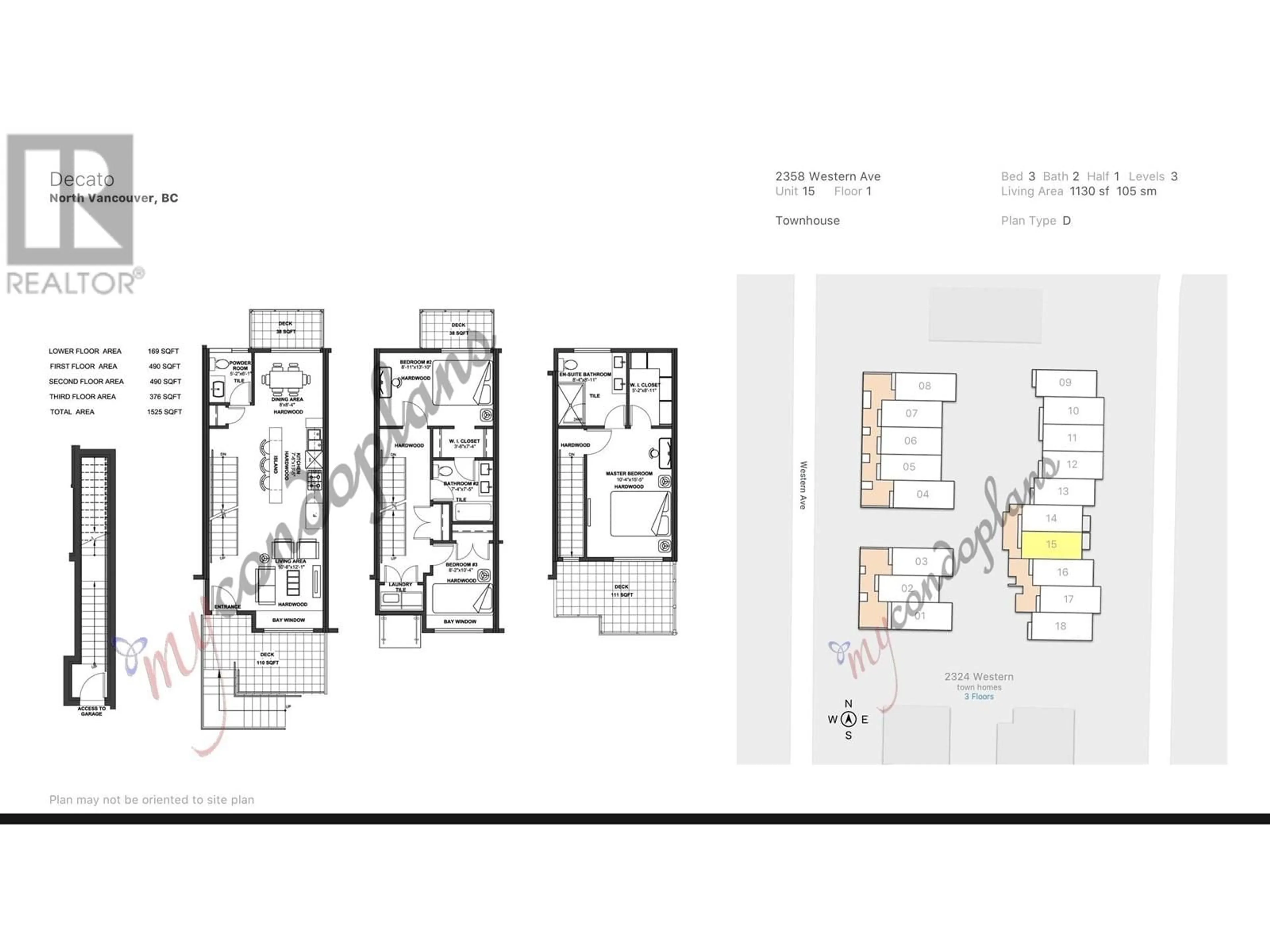Floor plan for 15 - 2358 WESTERN AVENUE, North Vancouver British Columbia V7M2L3