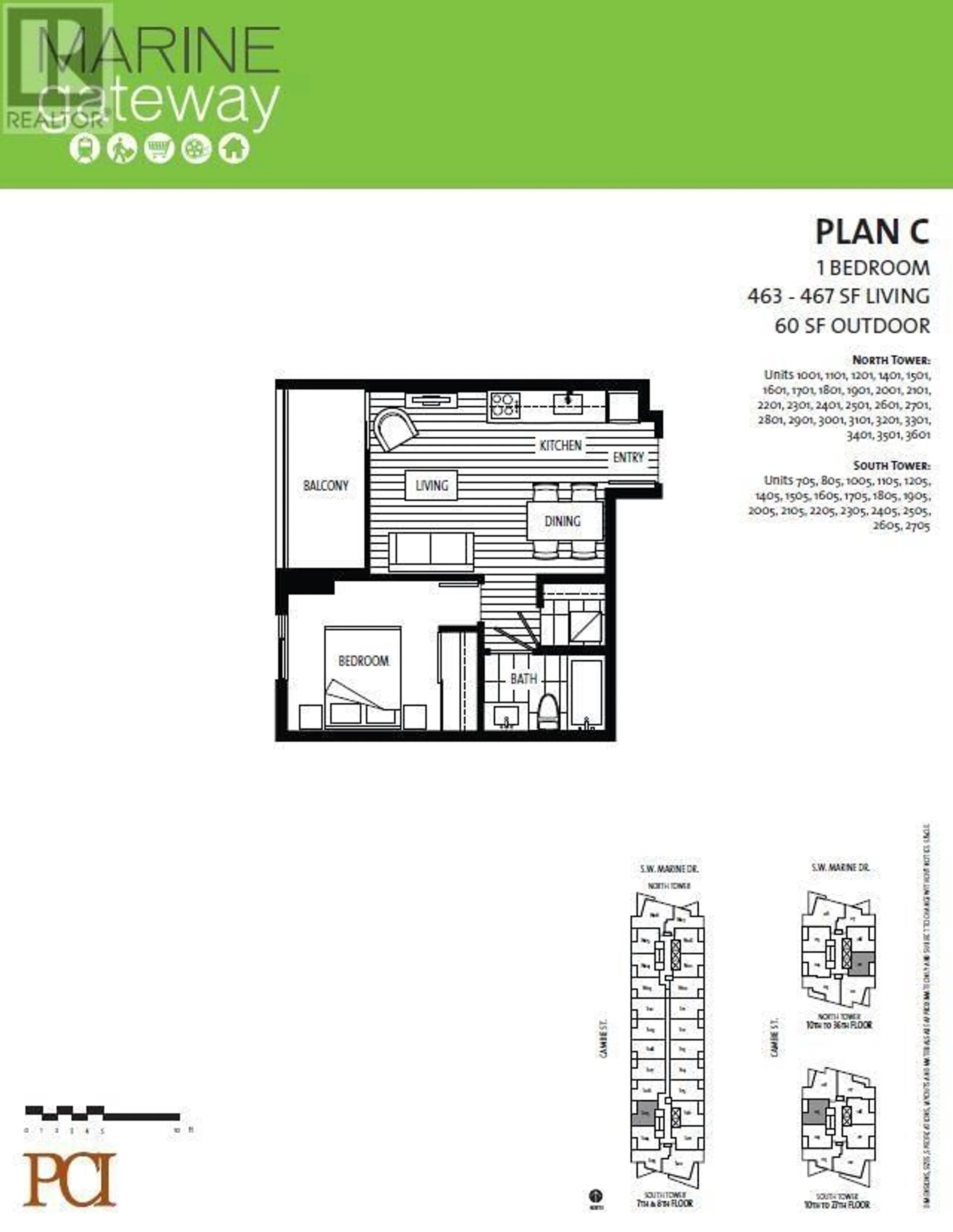 Floor plan for 2605 - 489 INTERURBAN WAY, Vancouver British Columbia V5X0C7