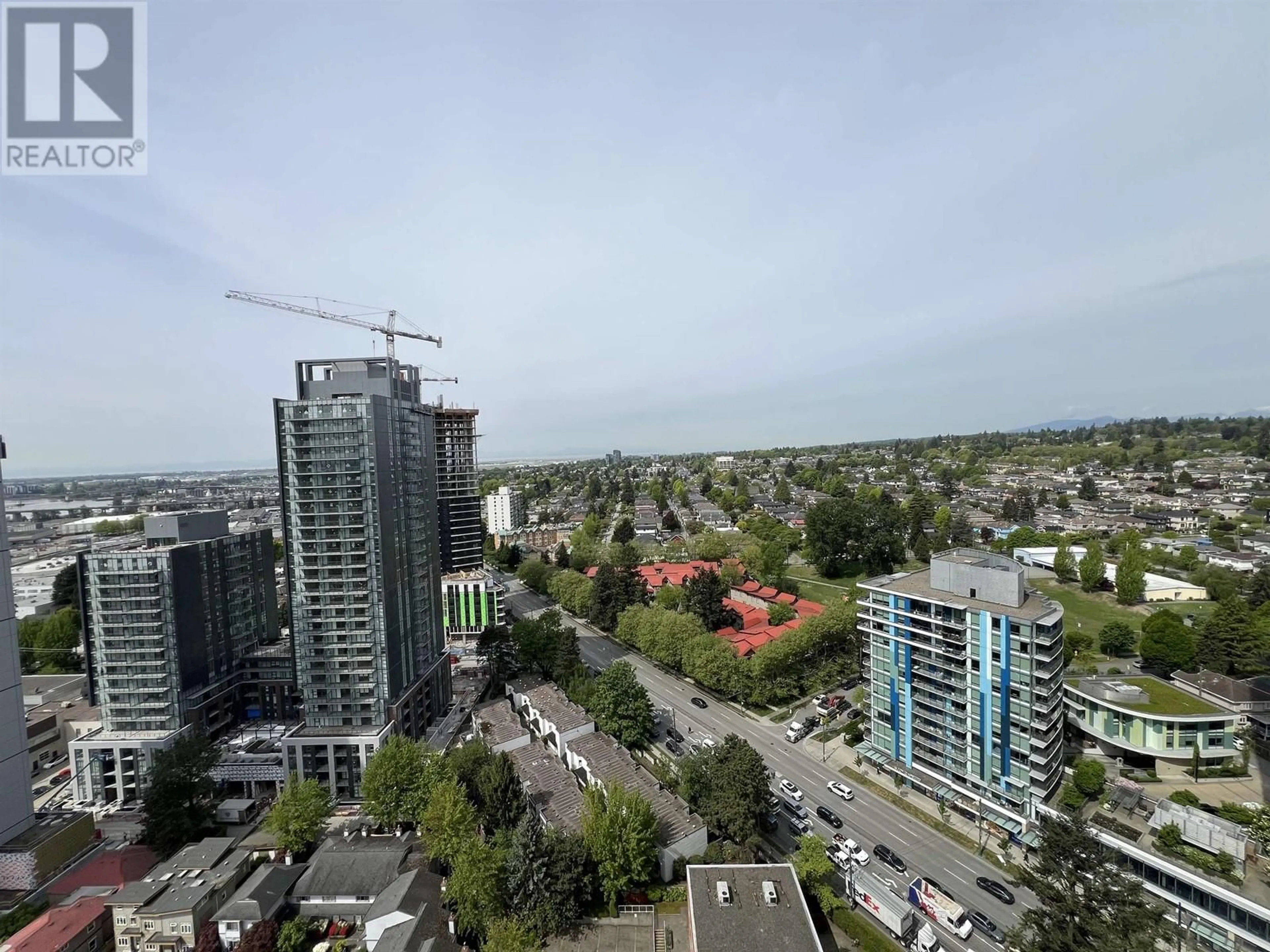A pic from outside/outdoor area/front of a property/back of a property/a pic from drone, city buildings view from balcony for 2605 - 489 INTERURBAN WAY, Vancouver British Columbia V5X0C7
