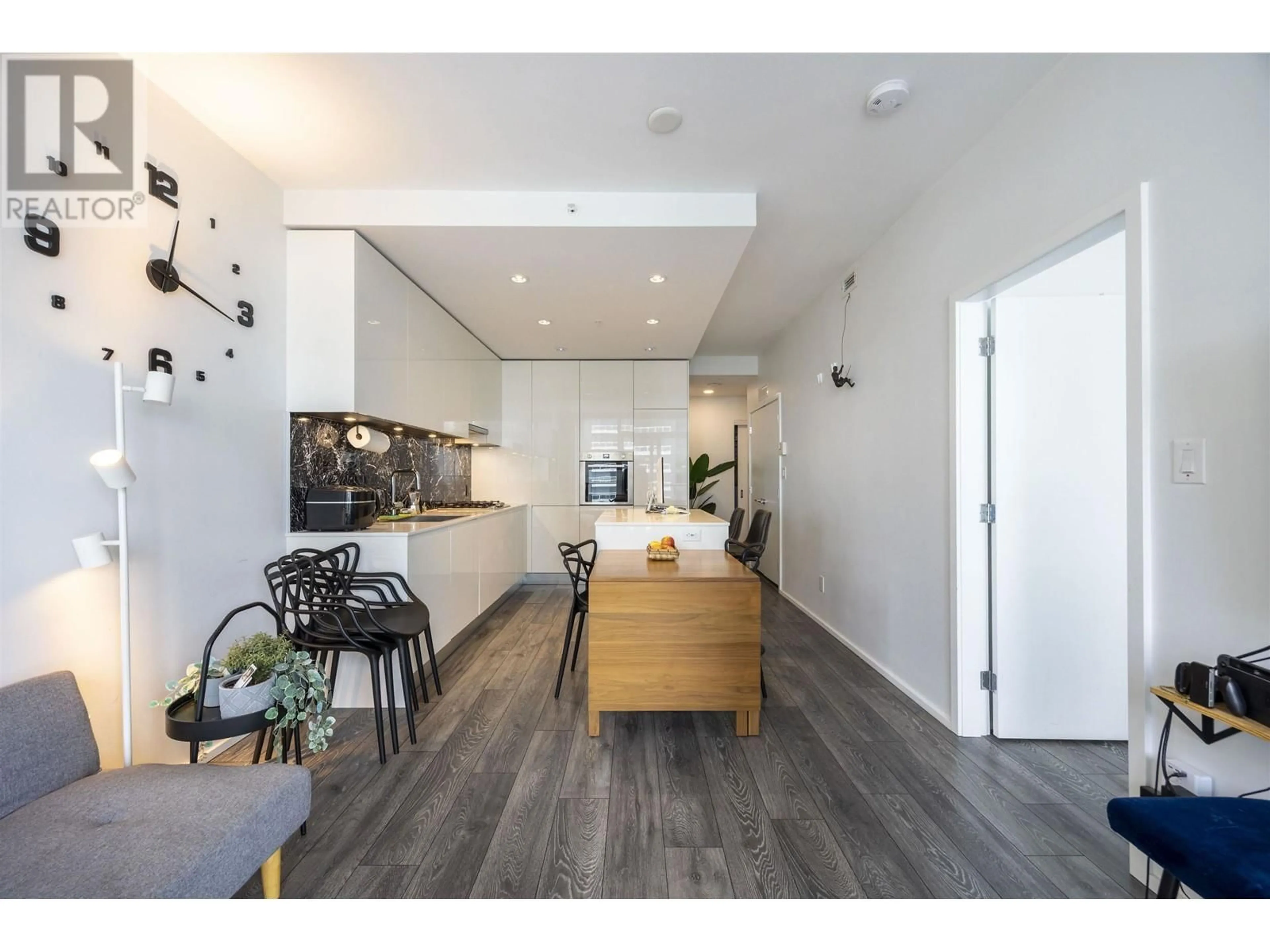 Open concept kitchen, wood/laminate floor for 3106 - 4650 BRENTWOOD BOULEVARD, Burnaby British Columbia V5C0M3