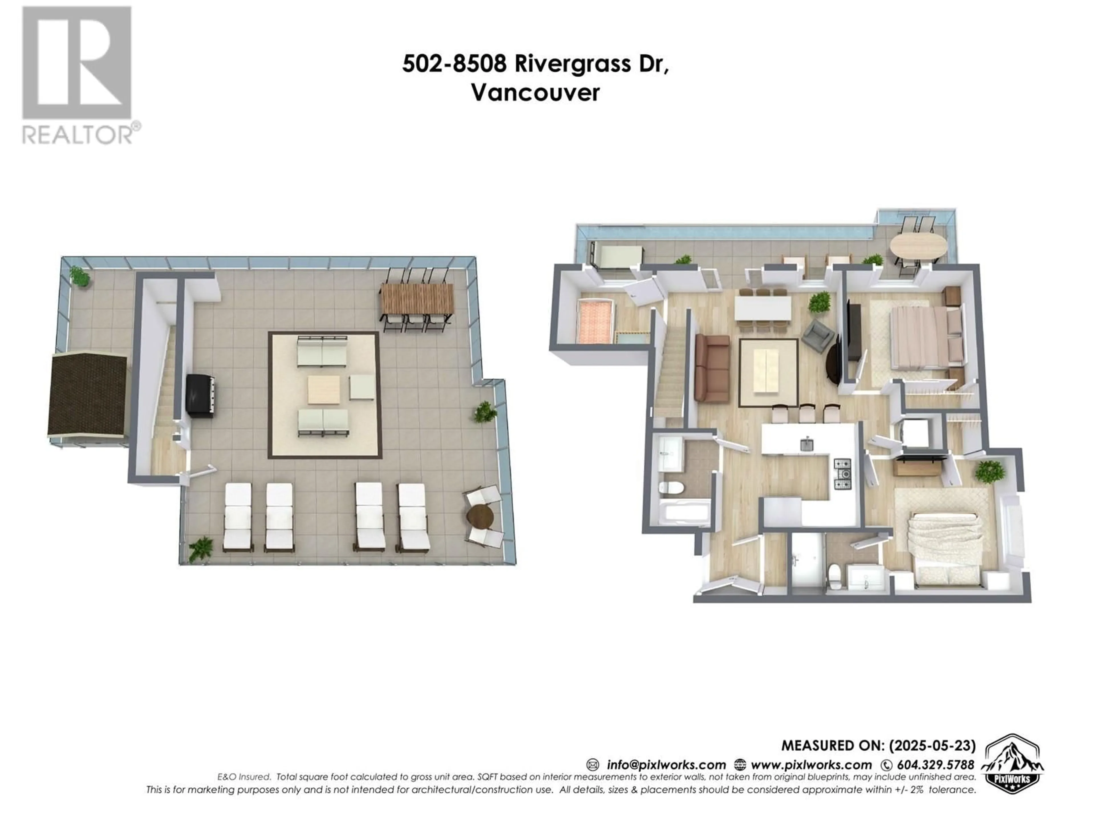 Floor plan for 502 - 8508 RIVERGRASS DRIVE, Vancouver British Columbia V5S0H7