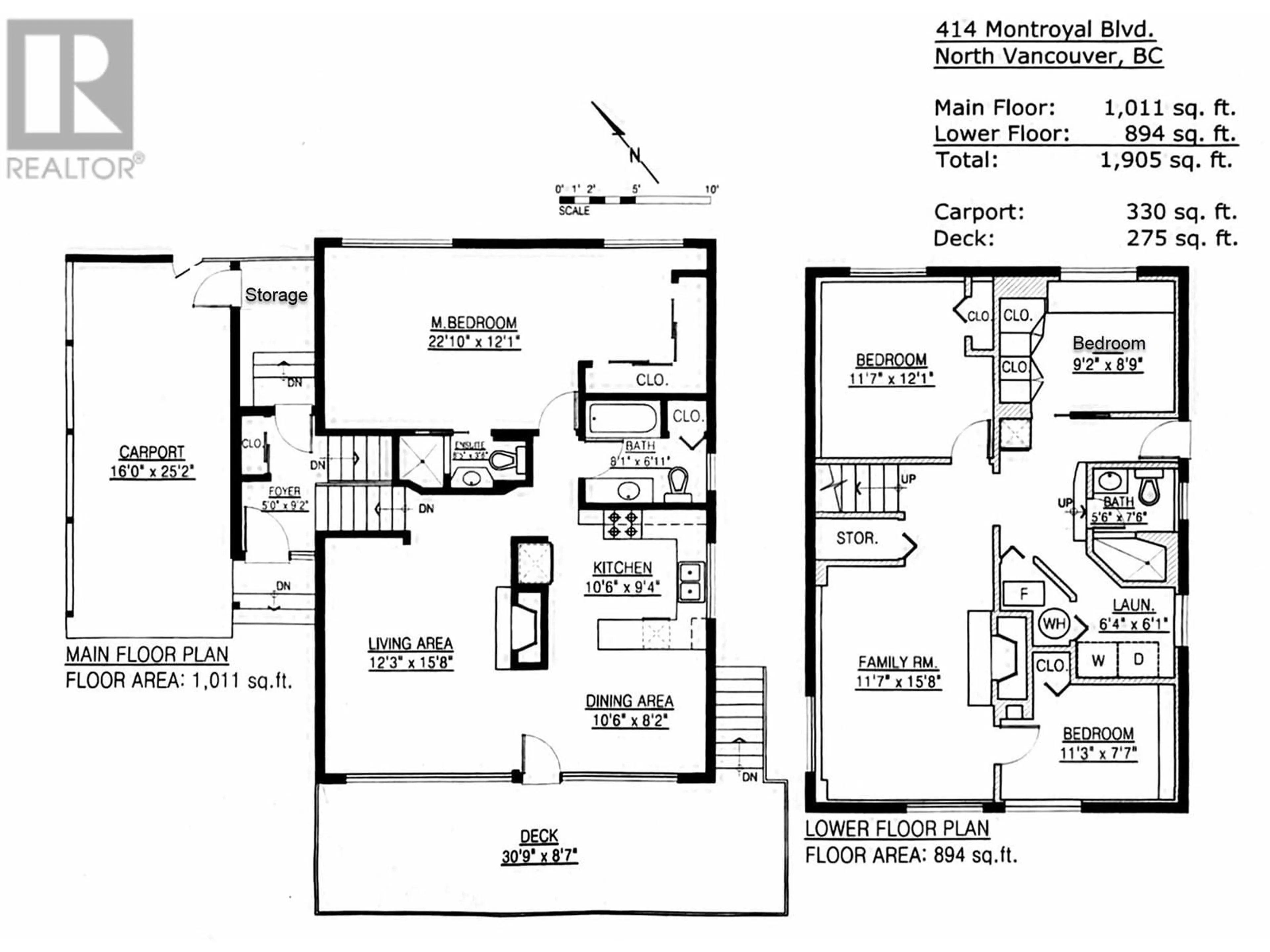 Floor plan for 414 MONTROYAL BOULEVARD, North Vancouver British Columbia V7N3E1