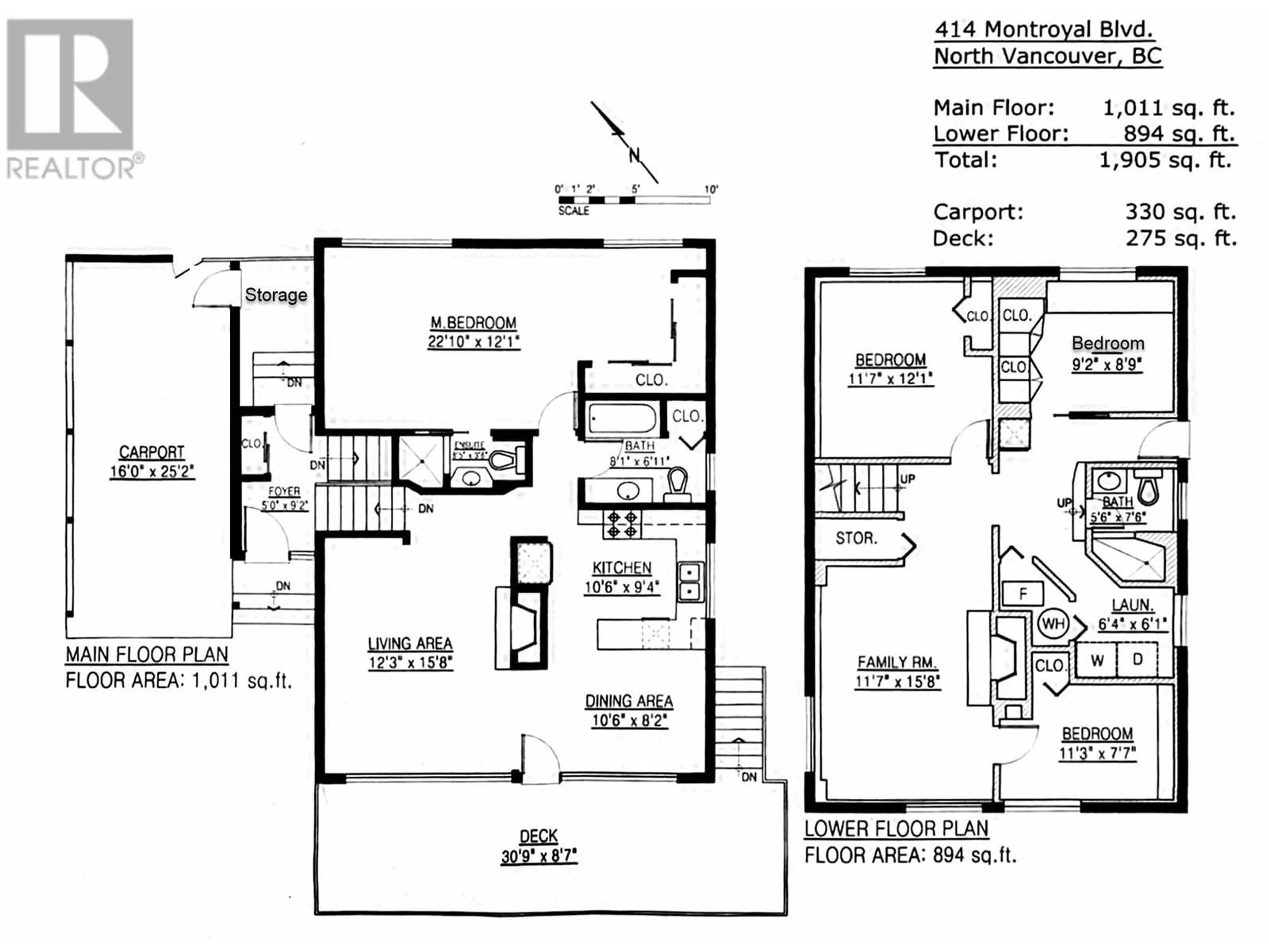 Floor plan for 414 MONTROYAL BOULEVARD, North Vancouver British Columbia V7N3E1