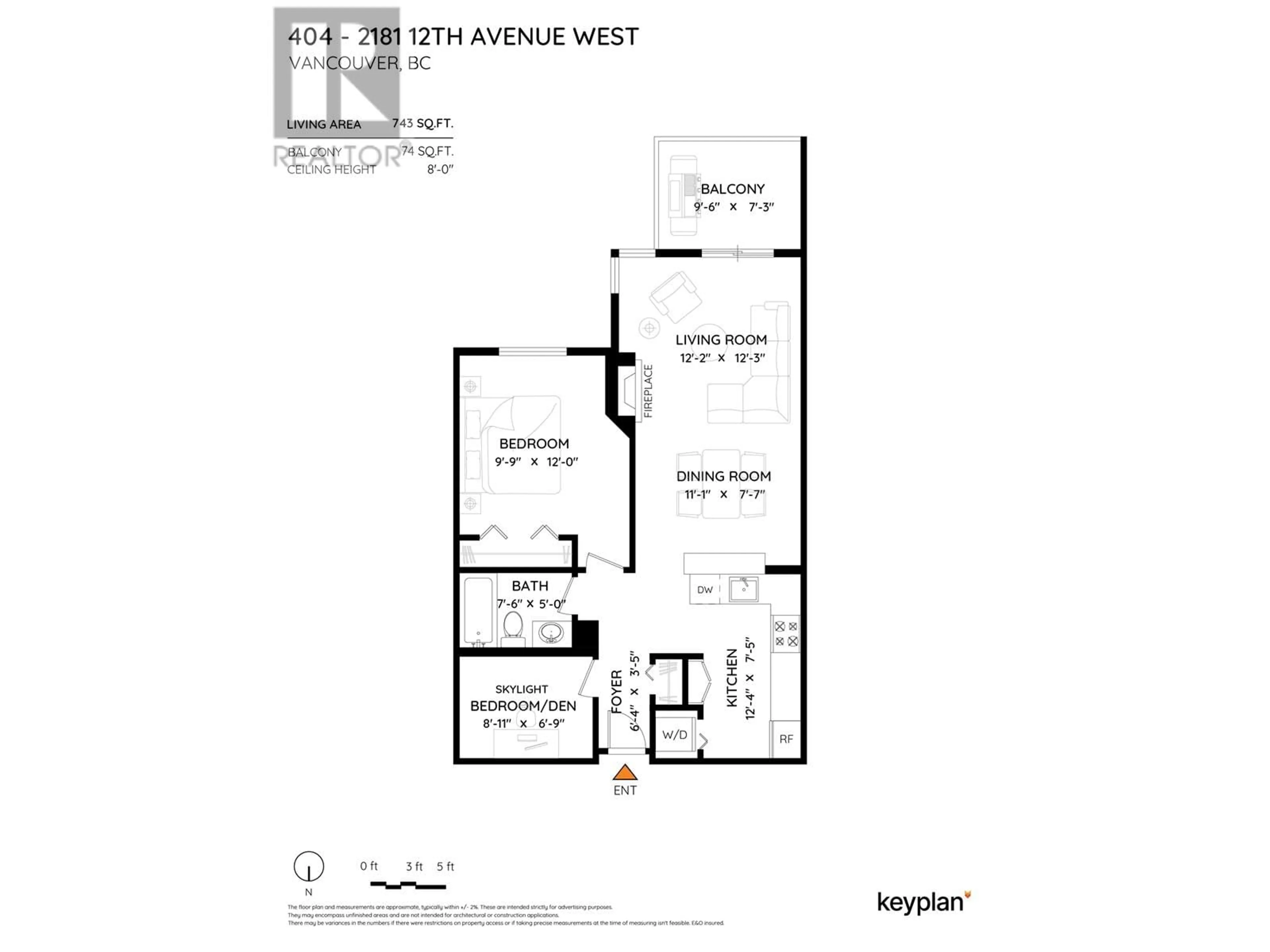 Floor plan for 404 - 2181 12TH AVENUE, Vancouver British Columbia V6K4S8