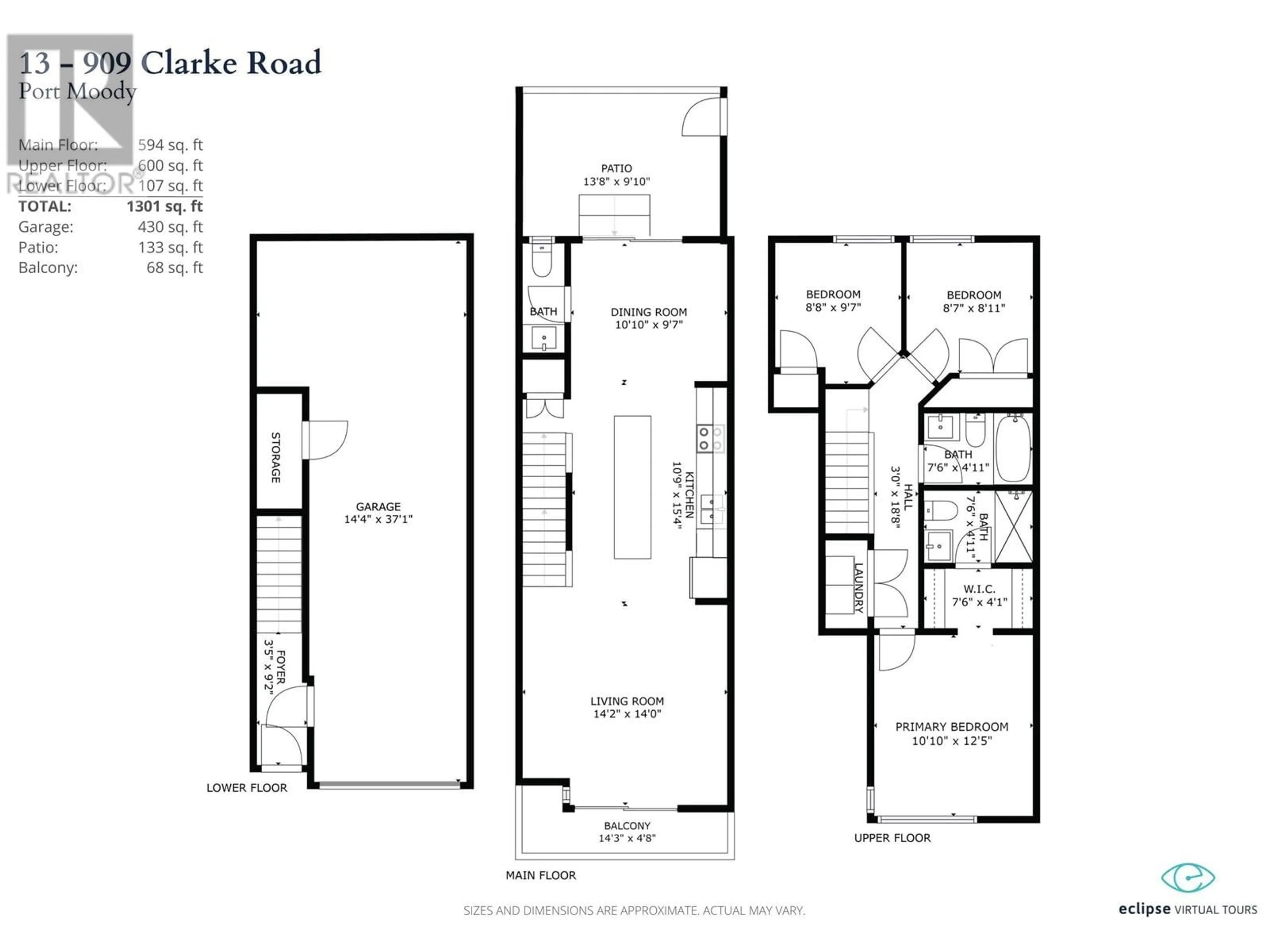 Floor plan for 13 - 909 CLARKE ROAD, Port Moody British Columbia V3H1L6