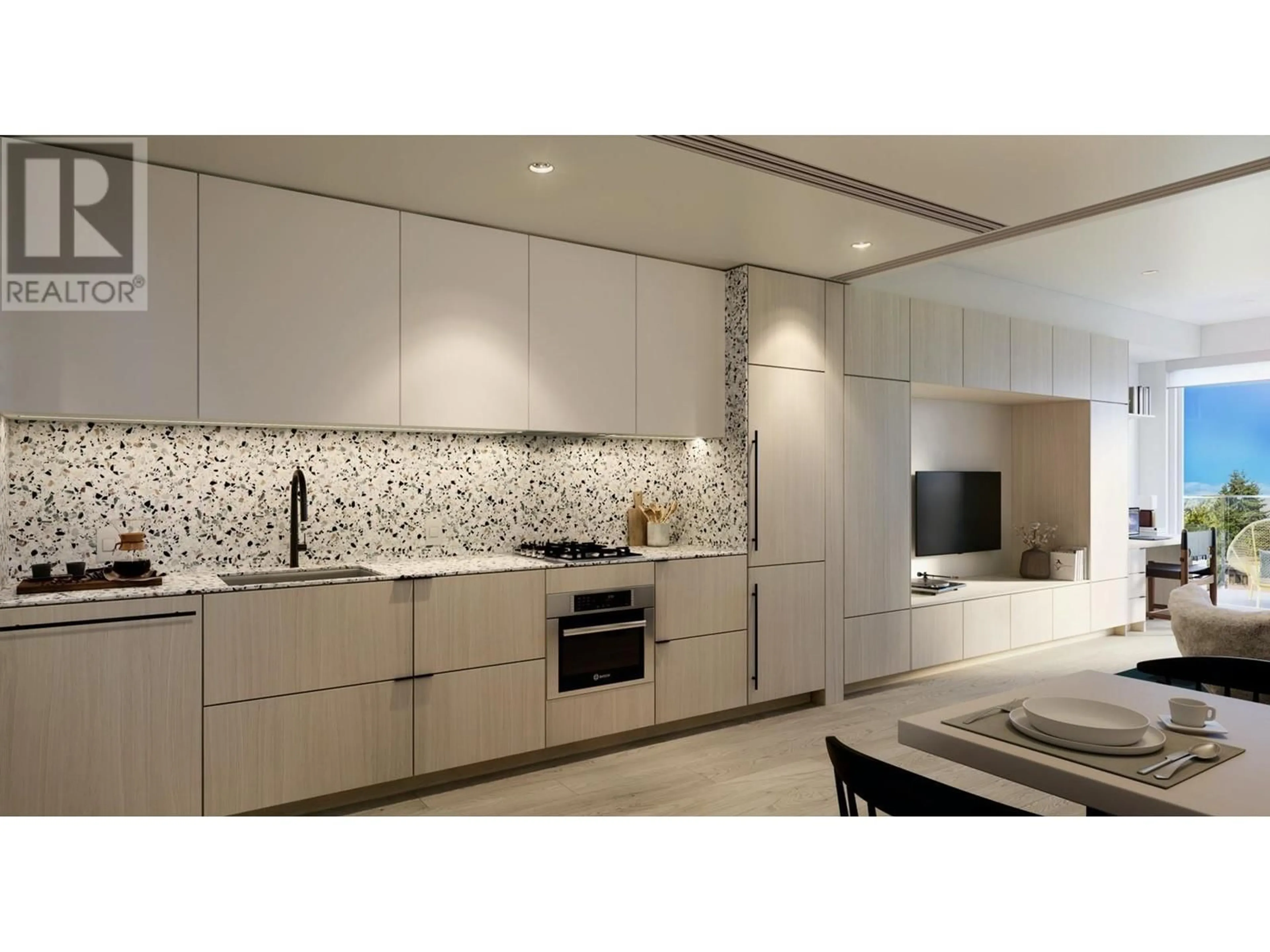 Contemporary kitchen, ceramic/tile floor for 328 - 471 BROADWAY AVENUE, Vancouver British Columbia V5T1W9