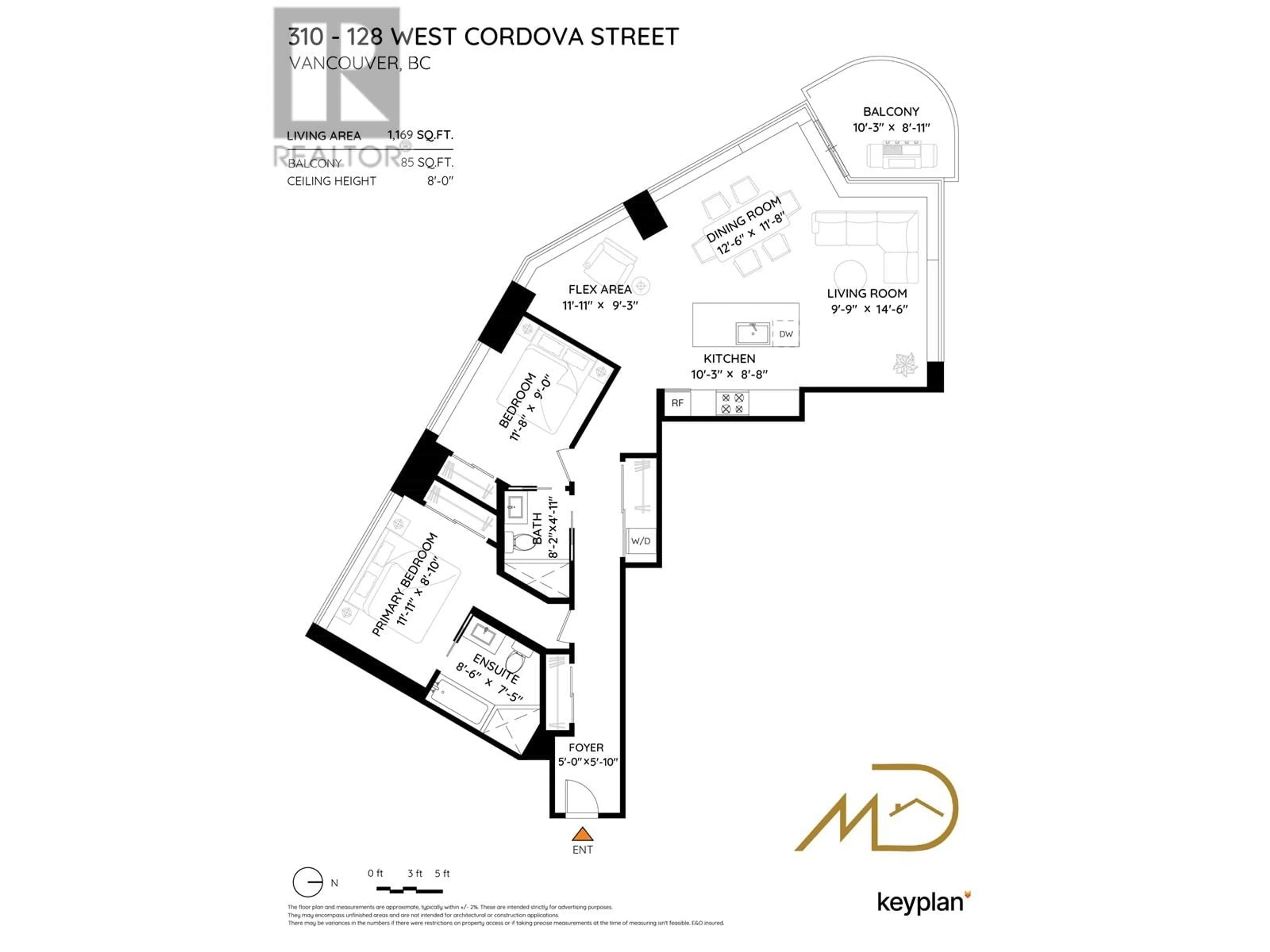 Floor plan for 310 - 128 CORDOVA STREET, Vancouver British Columbia V6B0E6