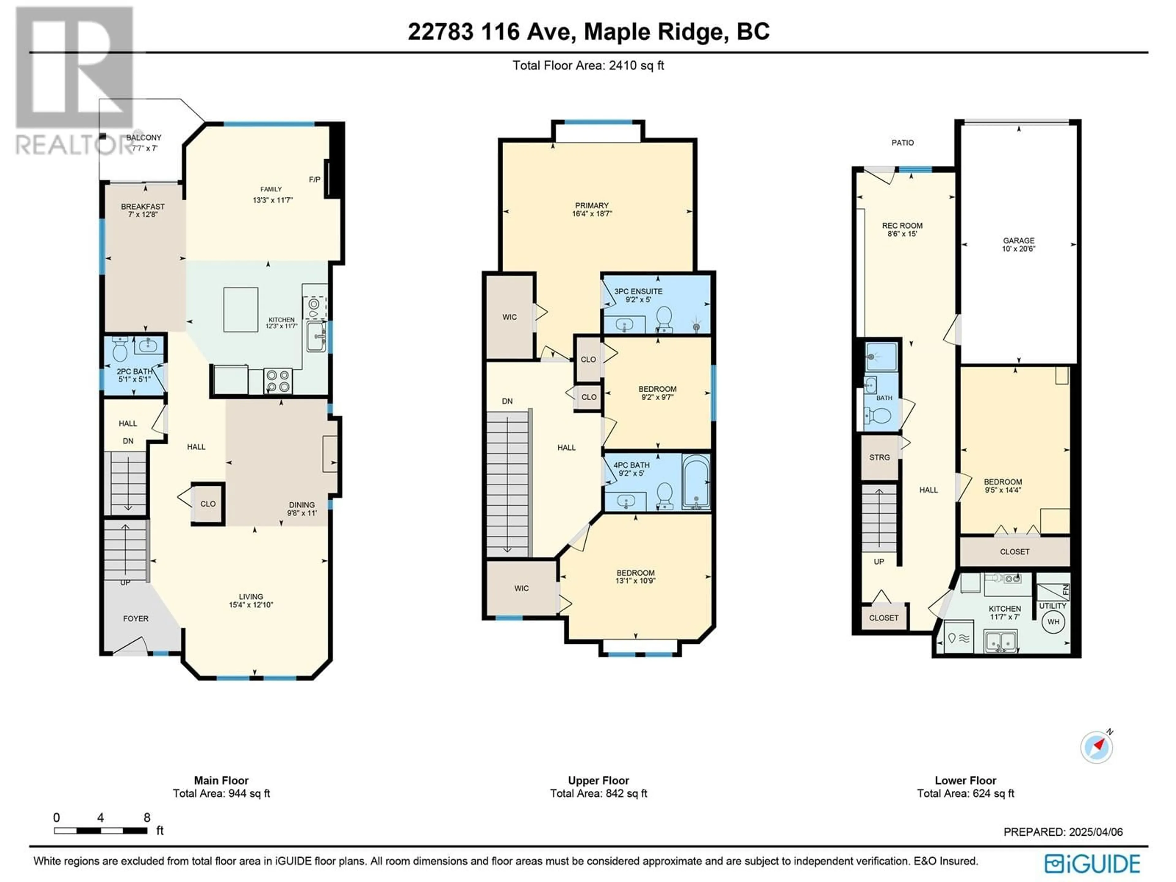 Floor plan for 22783 116 AVENUE, Maple Ridge British Columbia V2X3N6