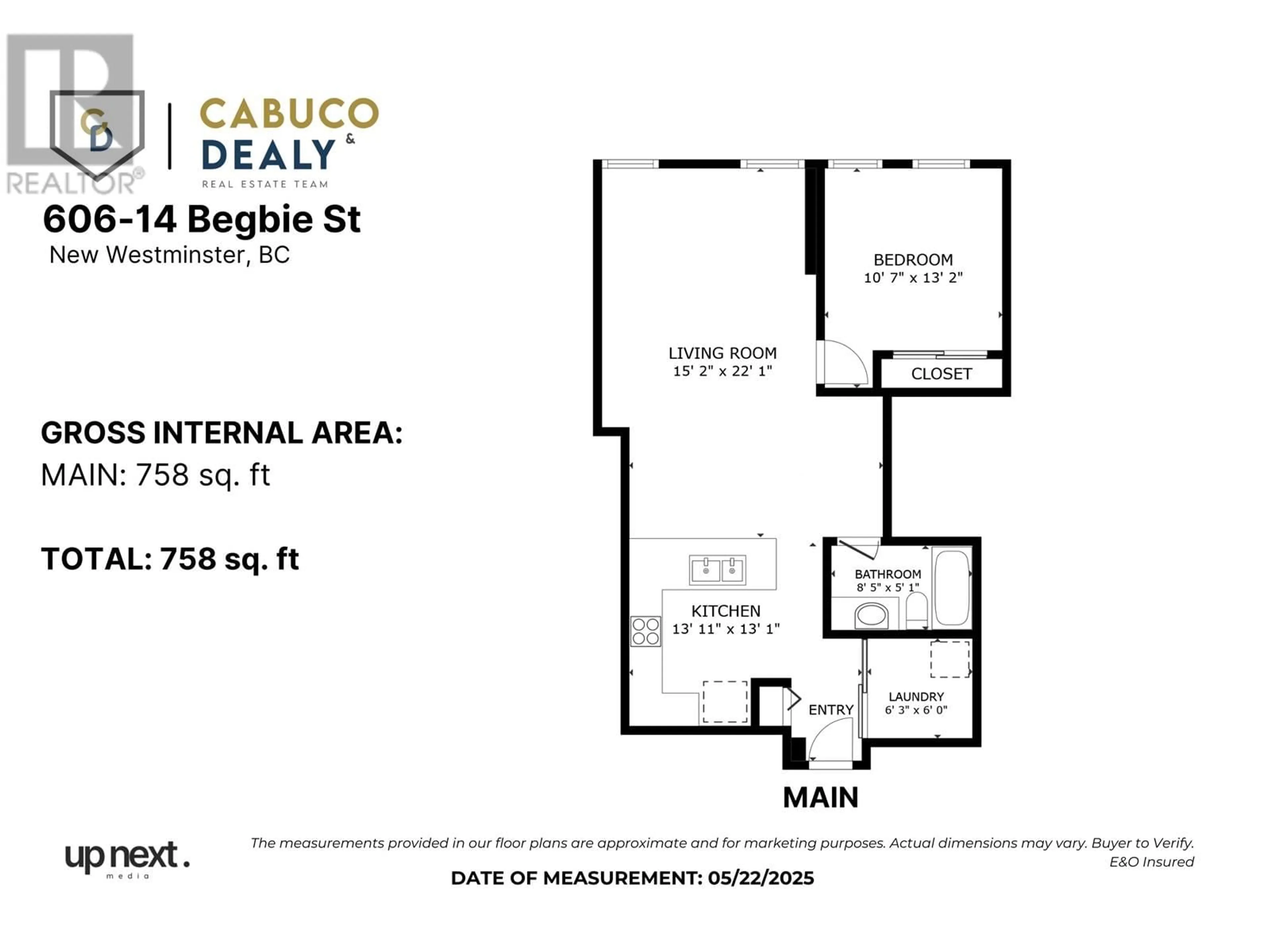 Floor plan for 606 - 14 BEGBIE STREET, New Westminster British Columbia V3M0C4