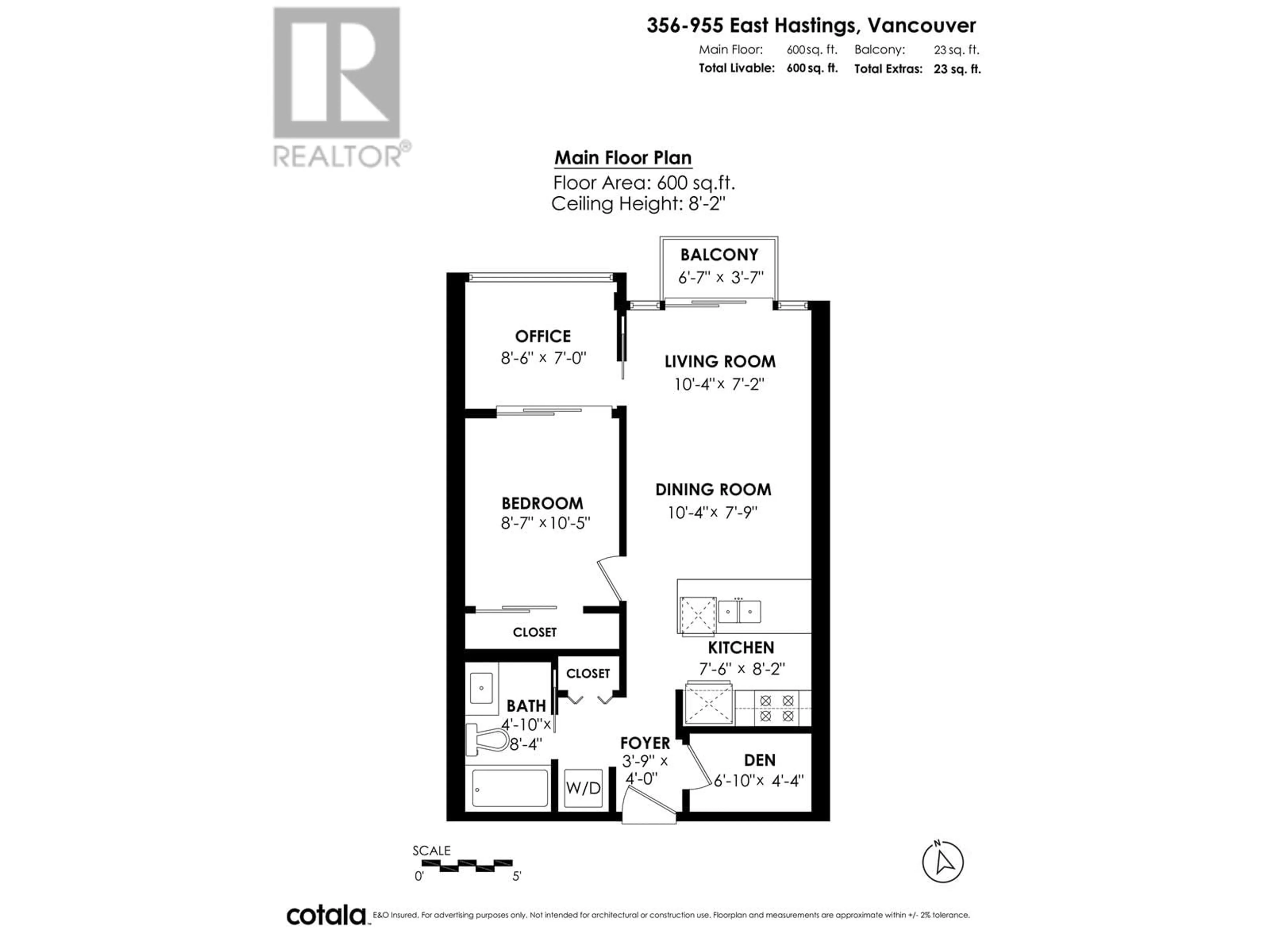 Floor plan for 356 - 955 HASTINGS STREET, Vancouver British Columbia V6A0G8