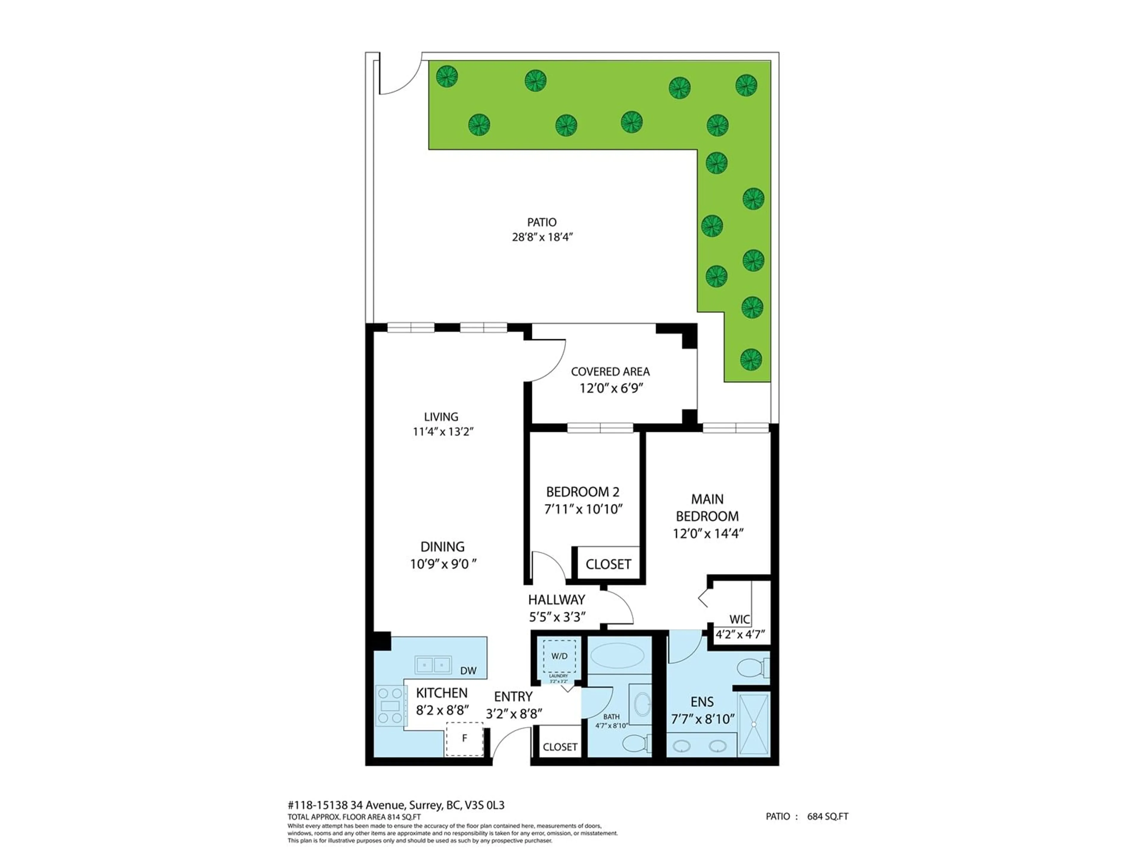 Floor plan for 118 - 15138 34, Surrey British Columbia V3Z0N7