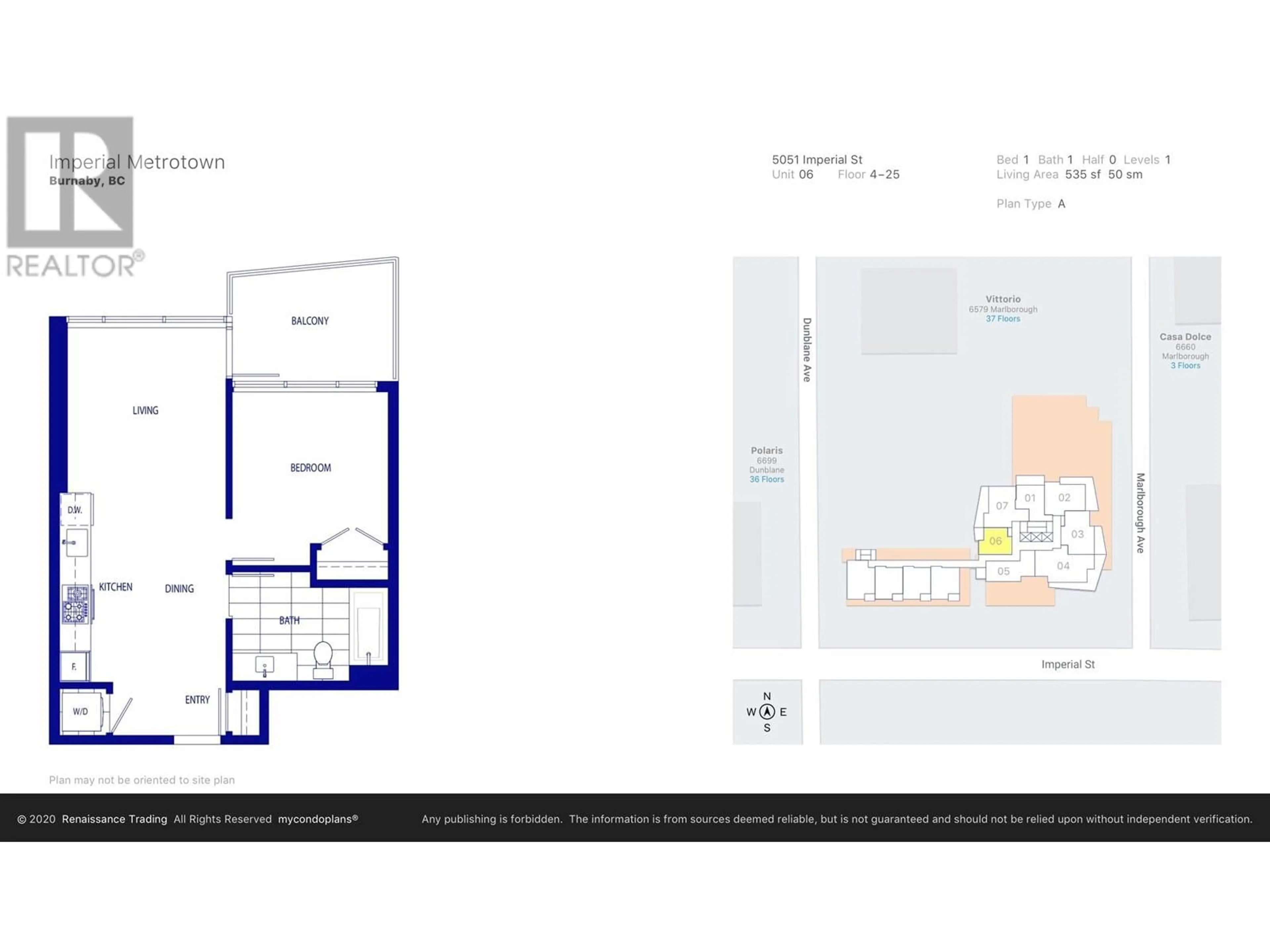 Floor plan for 2206 - 5051 IMPERIAL STREET, Burnaby British Columbia V5J0J3