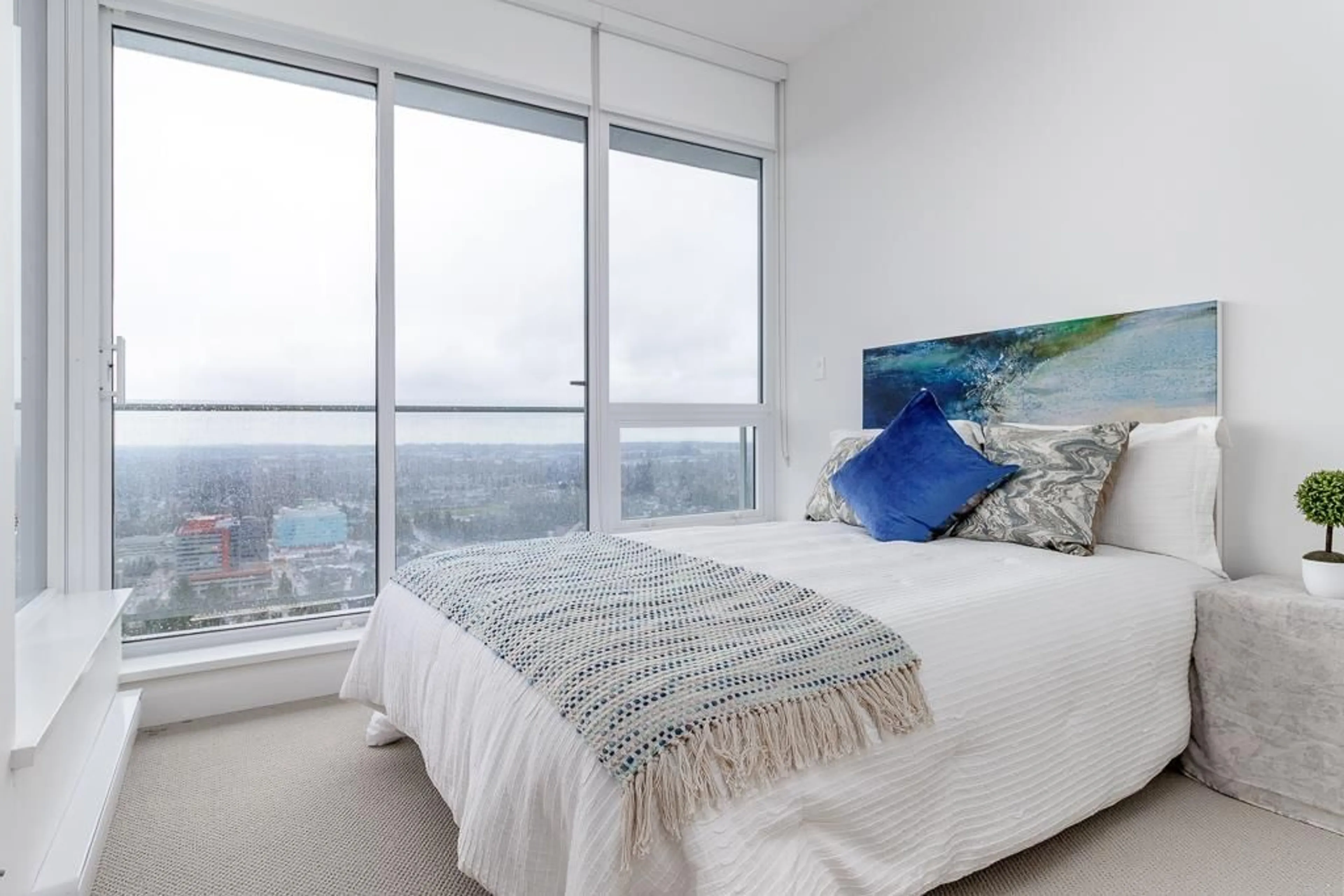 Bedroom with bed, carpet floor for 4302 - 13696 100, Surrey British Columbia V3T0L5