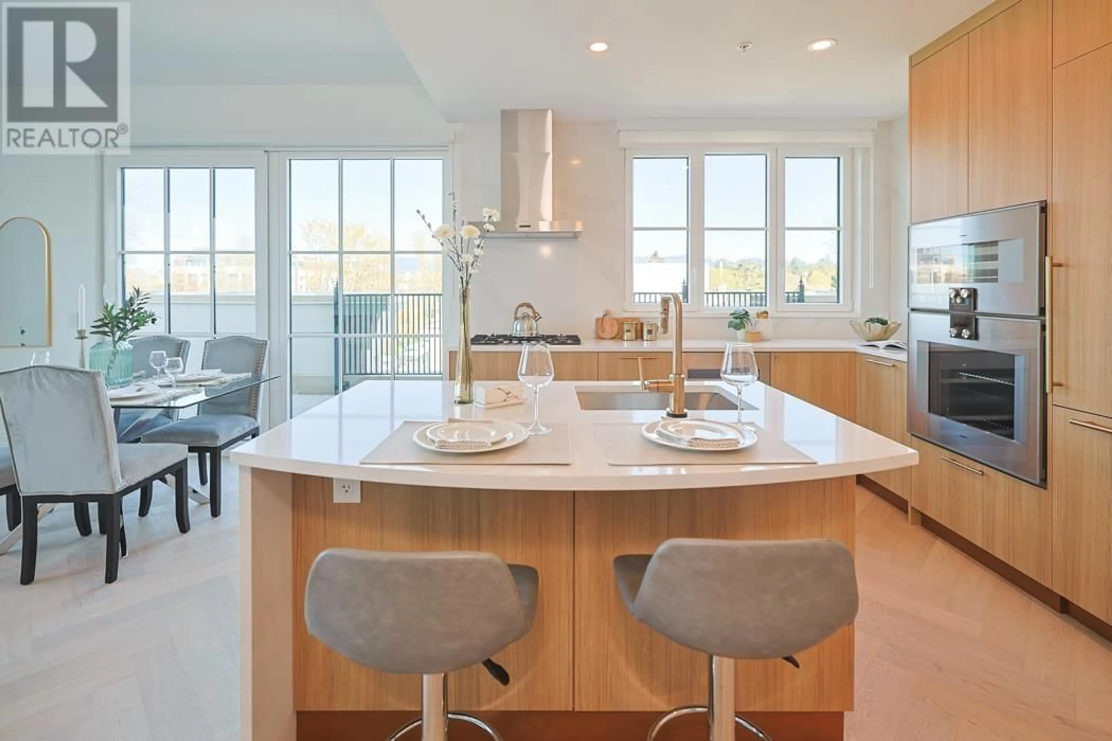 Contemporary kitchen, ceramic/tile floor for 410 - 2096 47TH AVENUE, Vancouver British Columbia V6M3W6