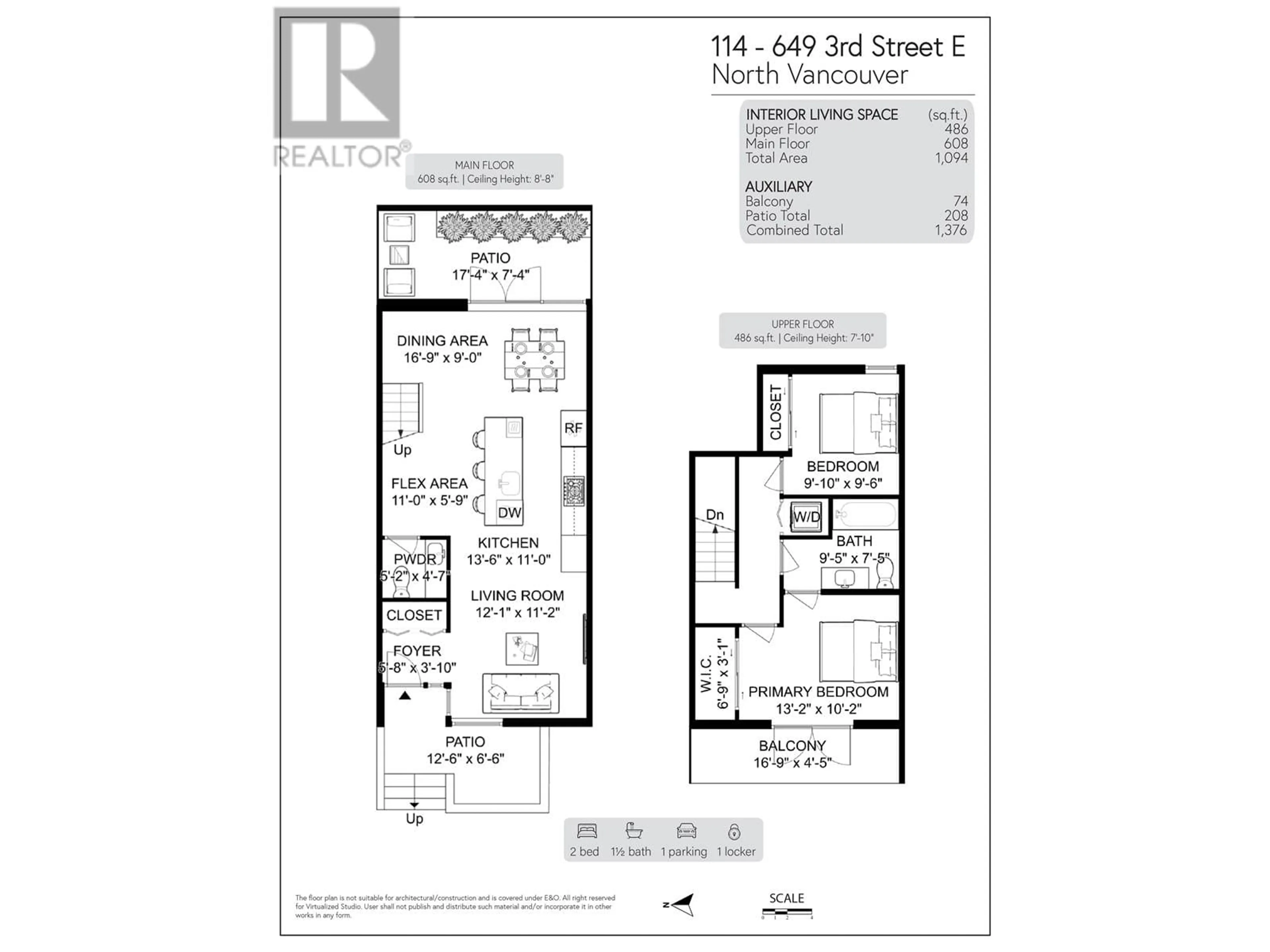 Floor plan for 114 - 649 3RD STREET, North Vancouver British Columbia V7L1G6