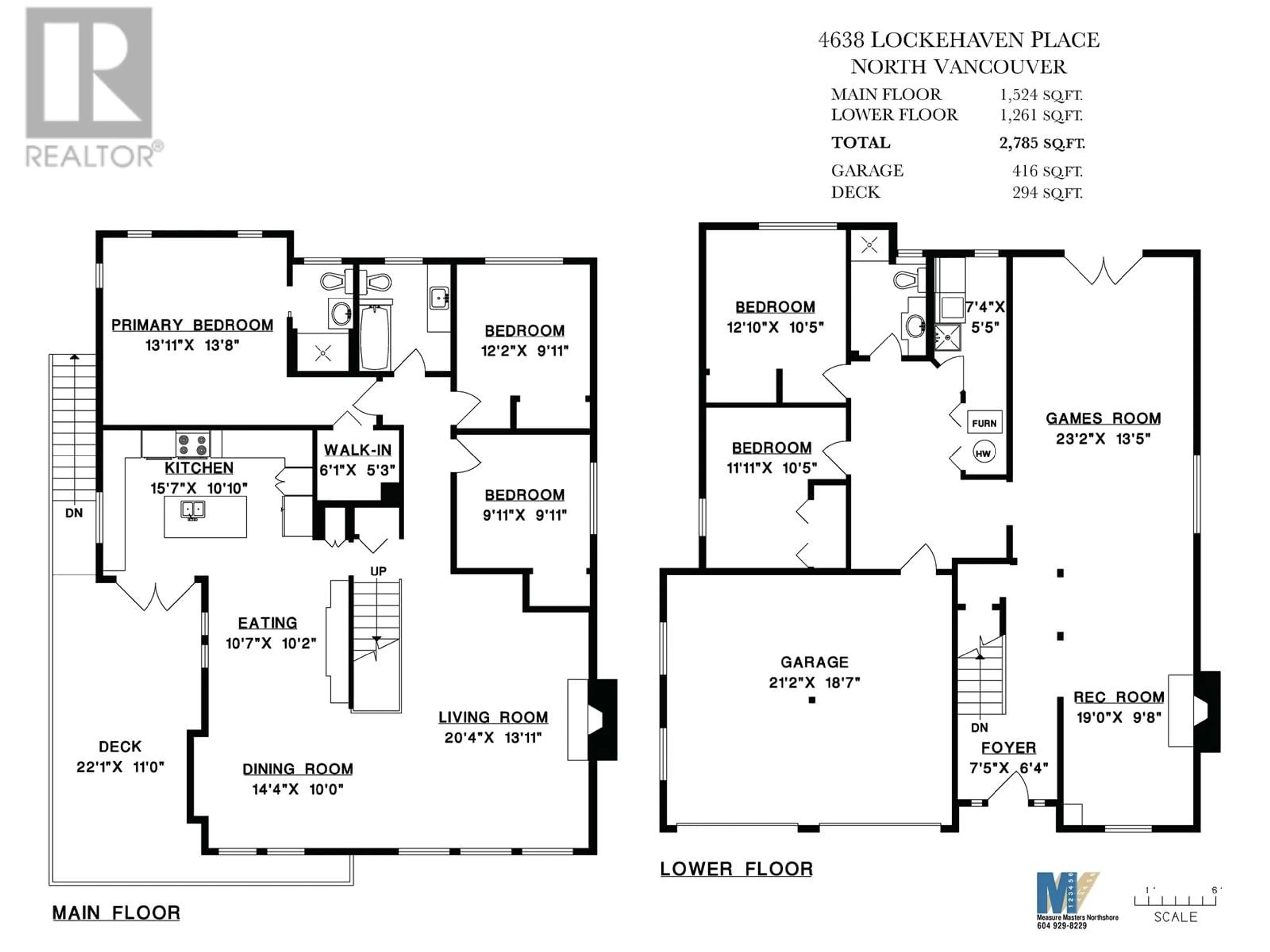 Floor plan for 4638 LOCKEHAVEN PLACE, North Vancouver British Columbia V7G2B8
